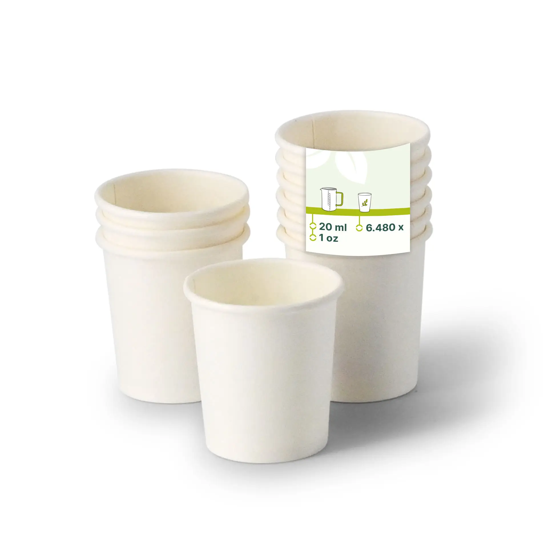 Gobelet à shot en papier 20 ml / 1 oz, blanc