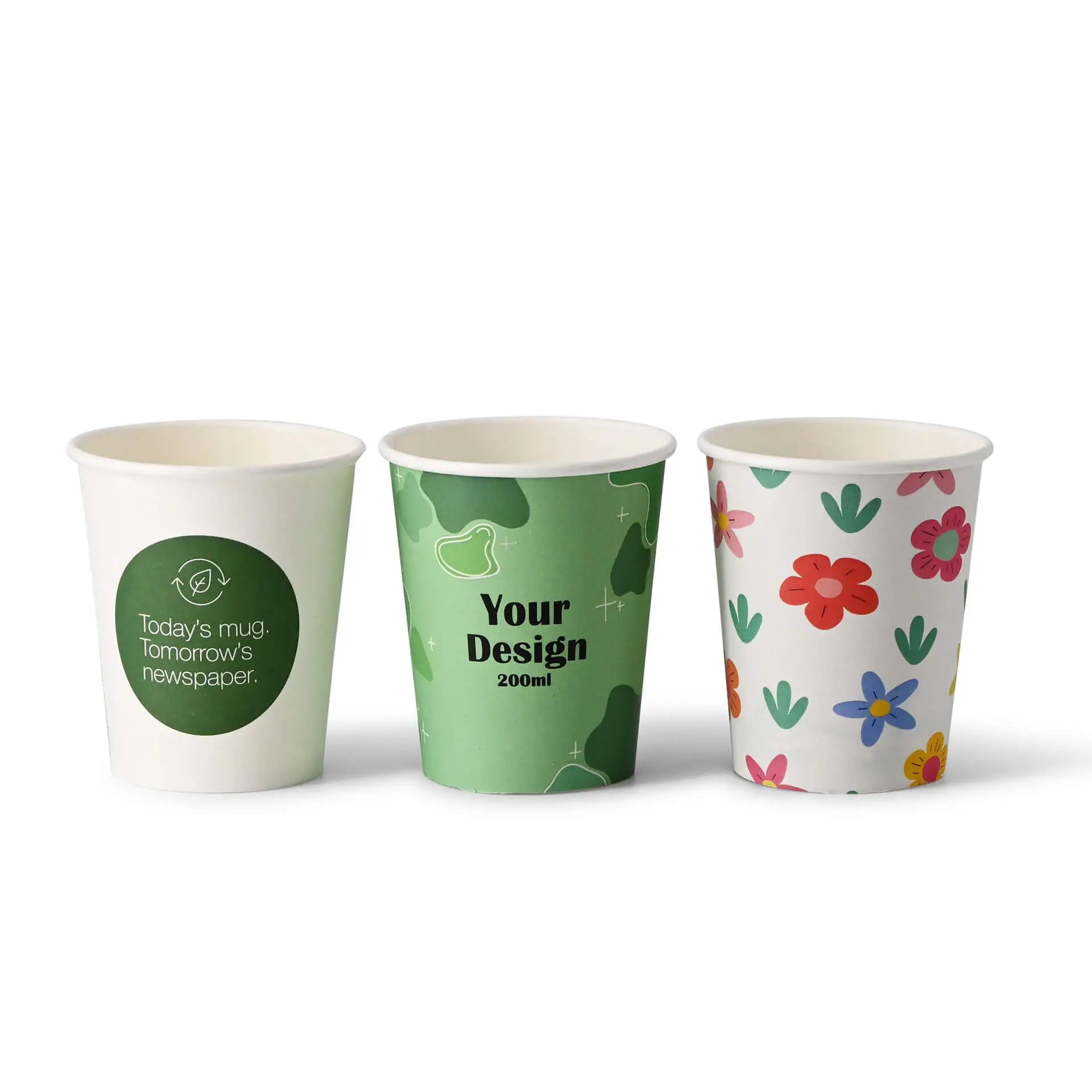 Gobelet personnalisé en carton  20 - 24 cl / 8 oz, mat, paroi simple
