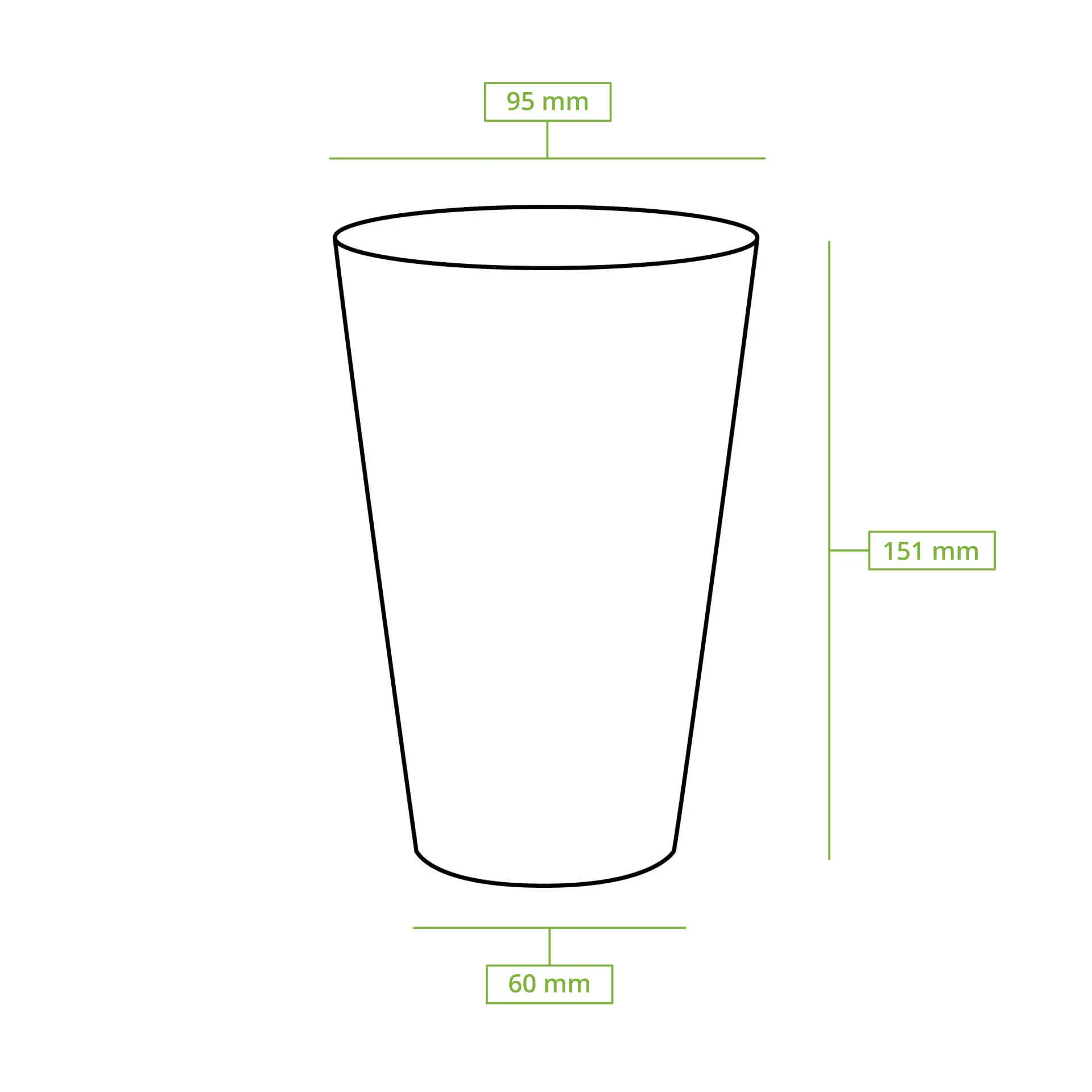Boisson froide dans un gobelet biodégradable PLA clair de 20 oz ; servi avec une boisson rose et garni de lime, baies et grains de café.