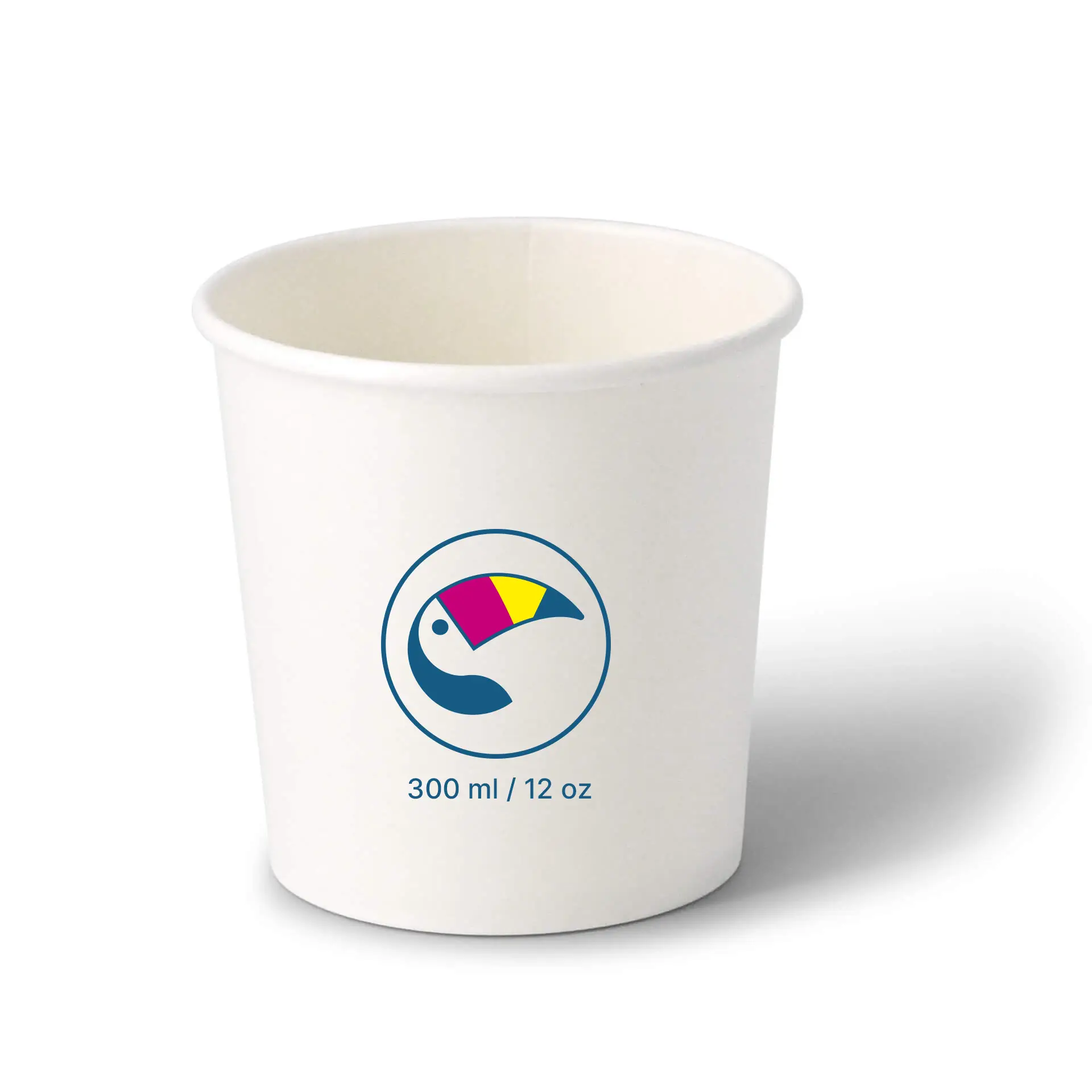 Gobelets à glace personnalisables (optionnel avec couvercle), 300 ml / 12 oz, blanc, revêtement à base d’eau