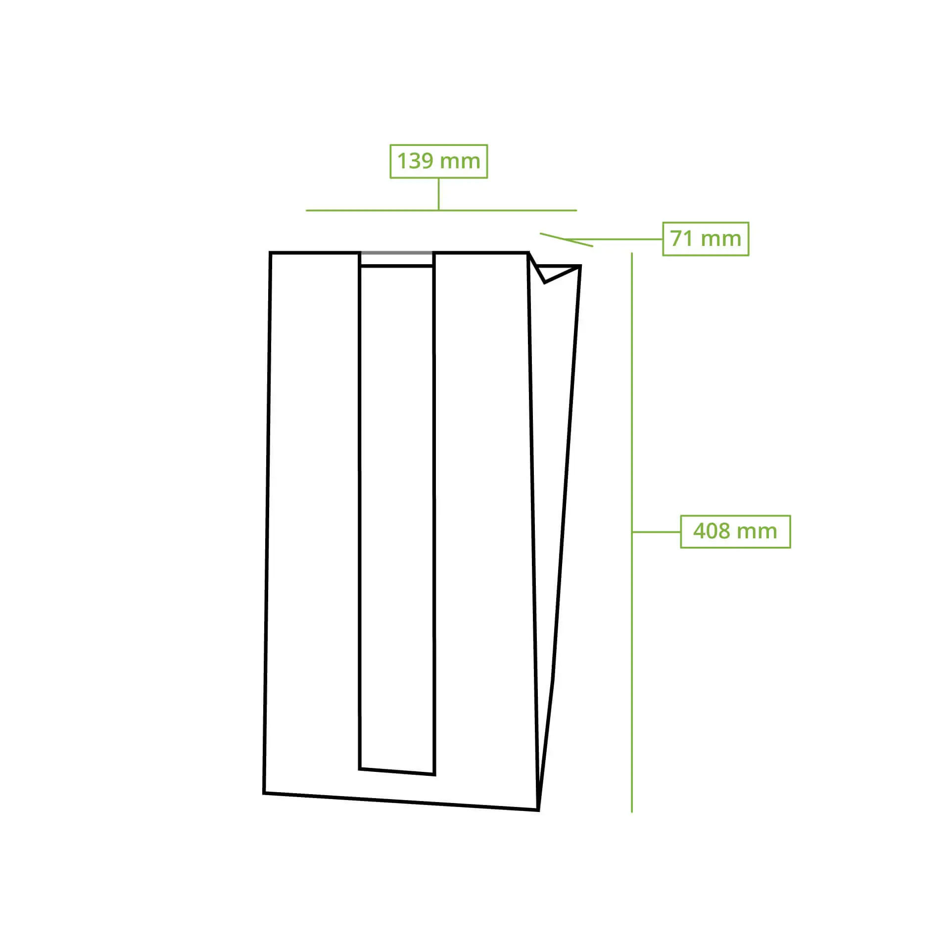 Płaska torba papierowa z okienkiem M, 14 x 7 x 41 cm, brązowa dre02143-baeckertueten-aus-papier-mit-fenster-m-14-x-7-x-41-cm-braun-8