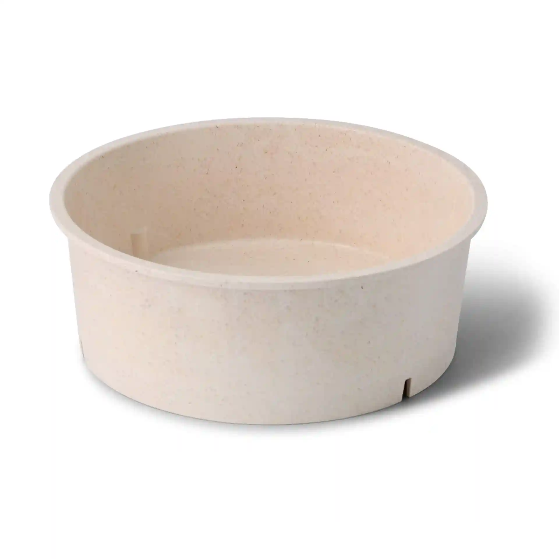 Bol rond réutilisable en blanc crème, capacité de 1000 ml, diamètre de 184 mm et hauteur de 68 mm.