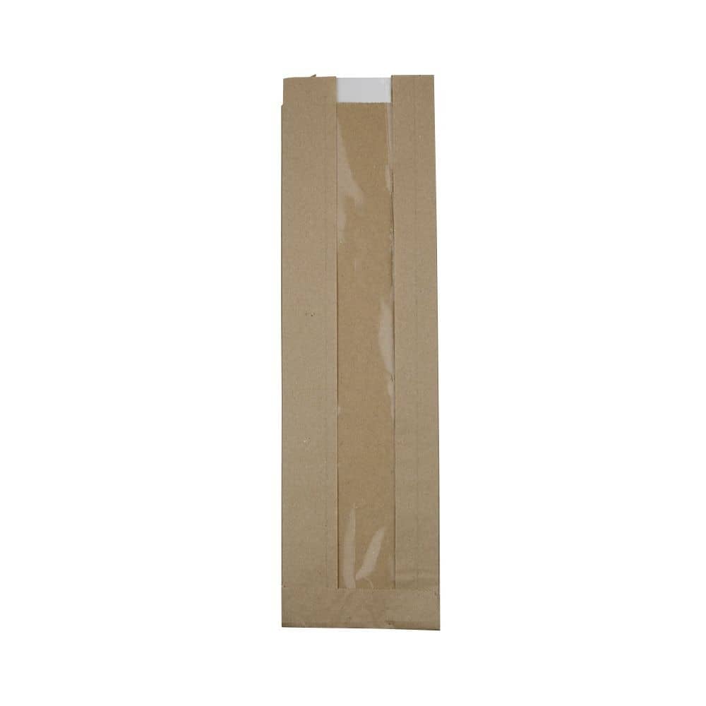 Papier-Sichtstreifenbeutel S, 10 x 5 x 35 cm, braun