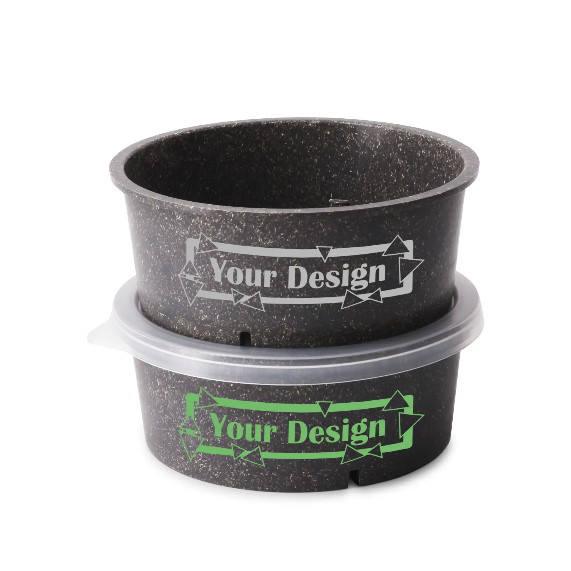 Bol réutilisable personnalisé, 650 ml, gris