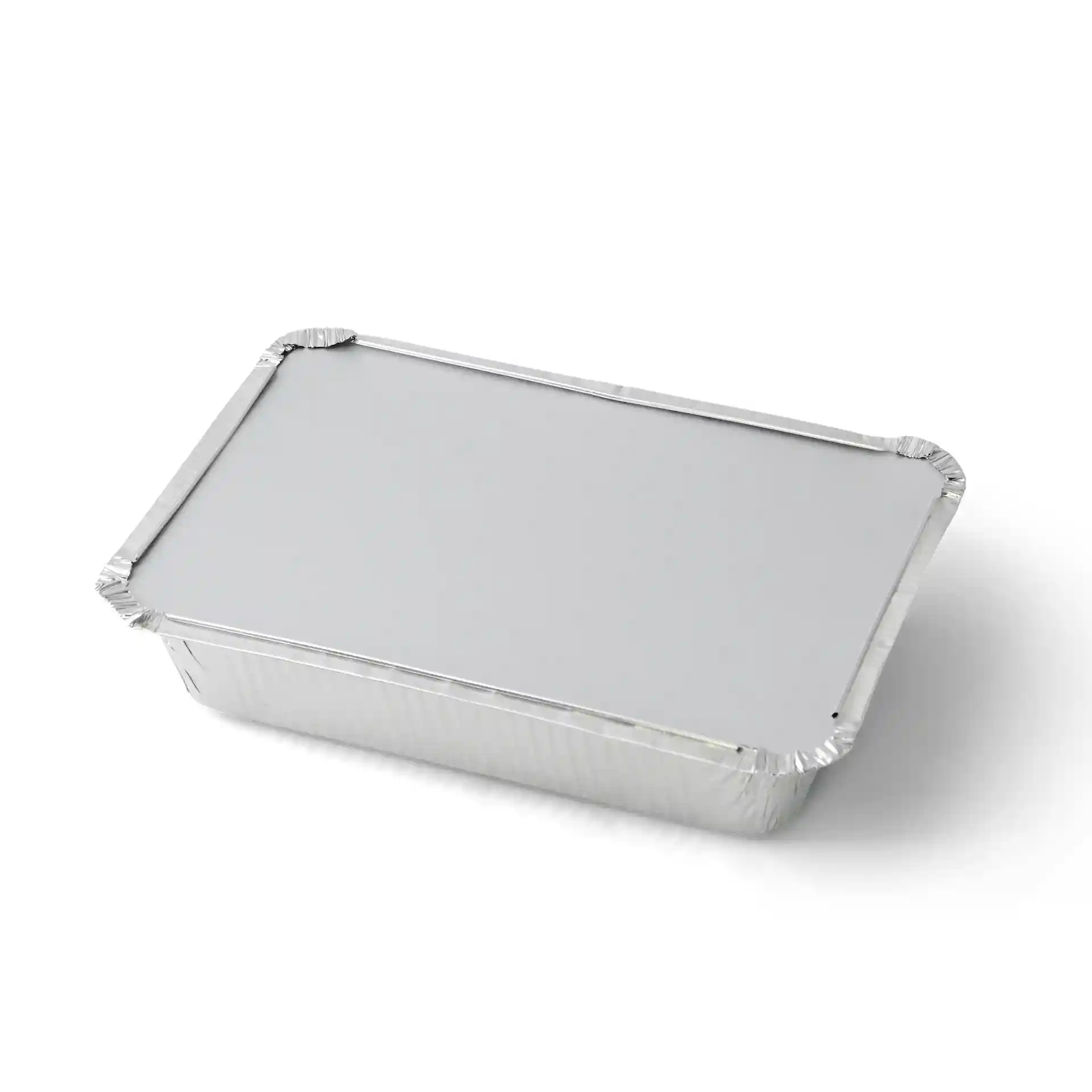 Couvercle en aluminium rectangulaire pour un conteneur de 845 ml, mesurant 205 mm sur 140 mm, avec une surface lisse.