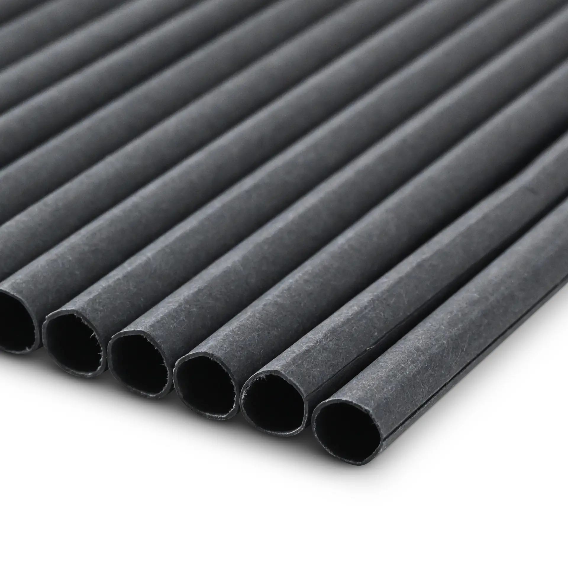 Paille Jumbo en papier 23 cm, Ø 8 mm, noir, roulé verticalement