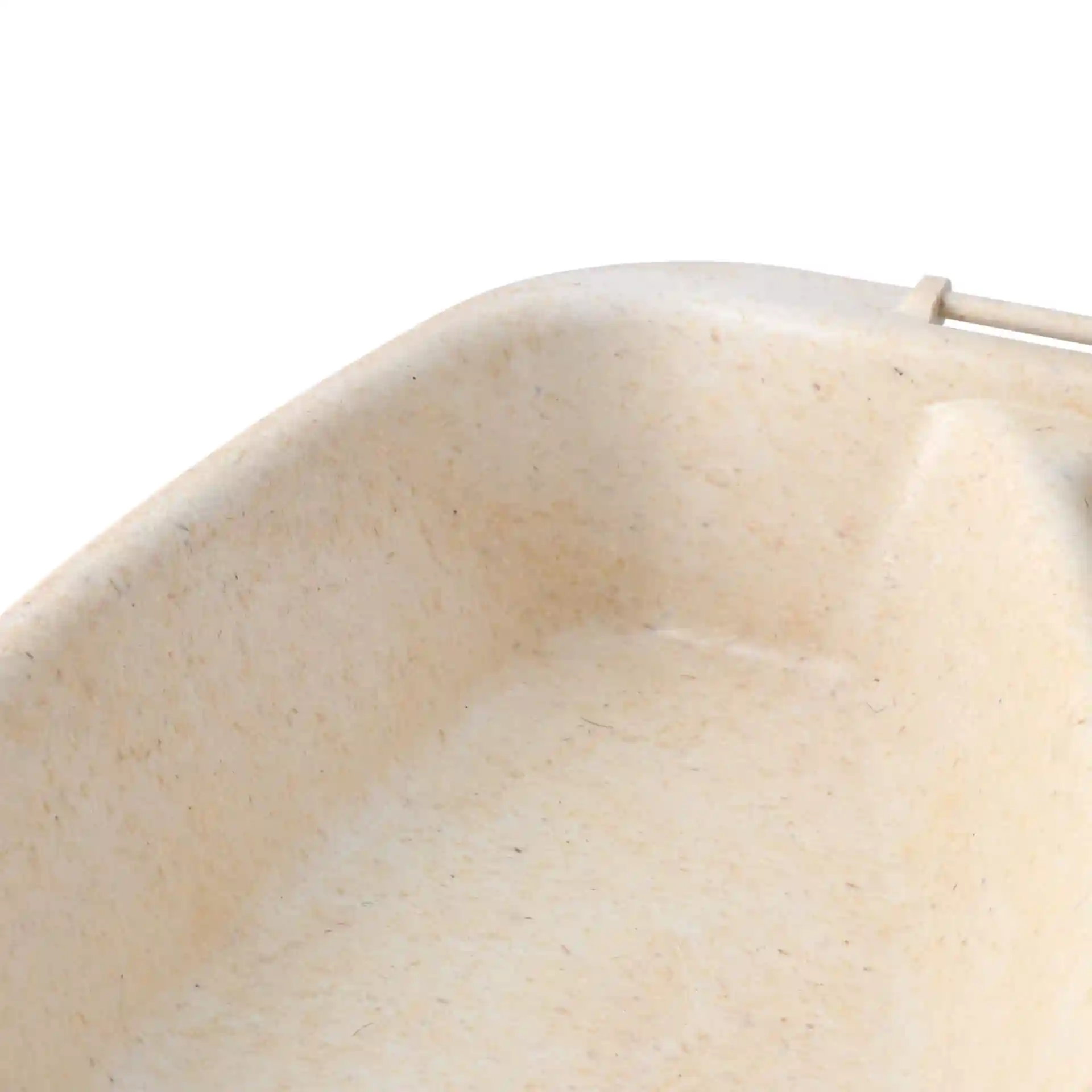 Conteneur de repas réutilisable profond avec deux compartiments, couleur blanc crème, fabriqué en matériau bio-composite.