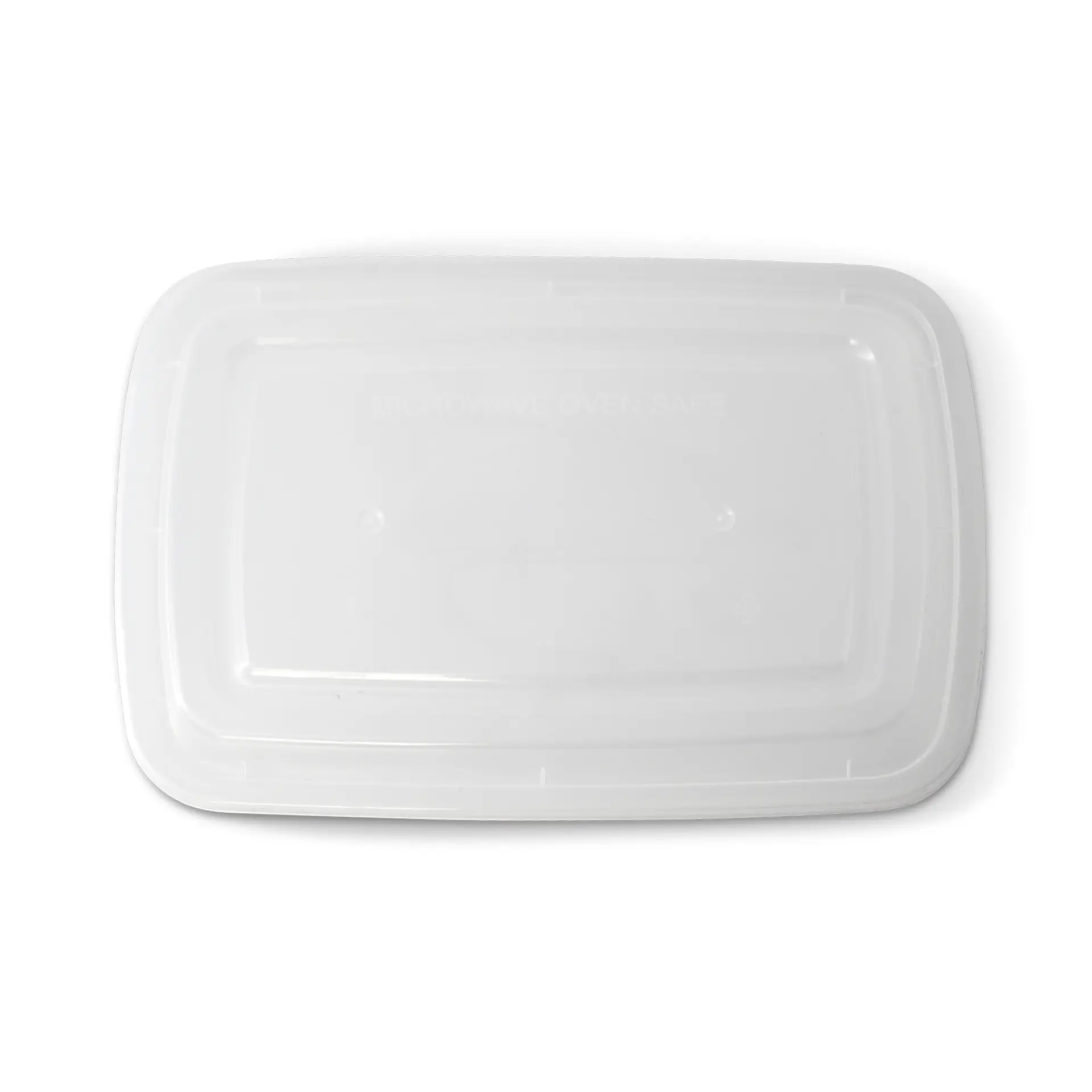 Couvercle transparent réutilisable pour plats chauds et froids; forme rectangulaire; en matériau PP léger et recyclable.