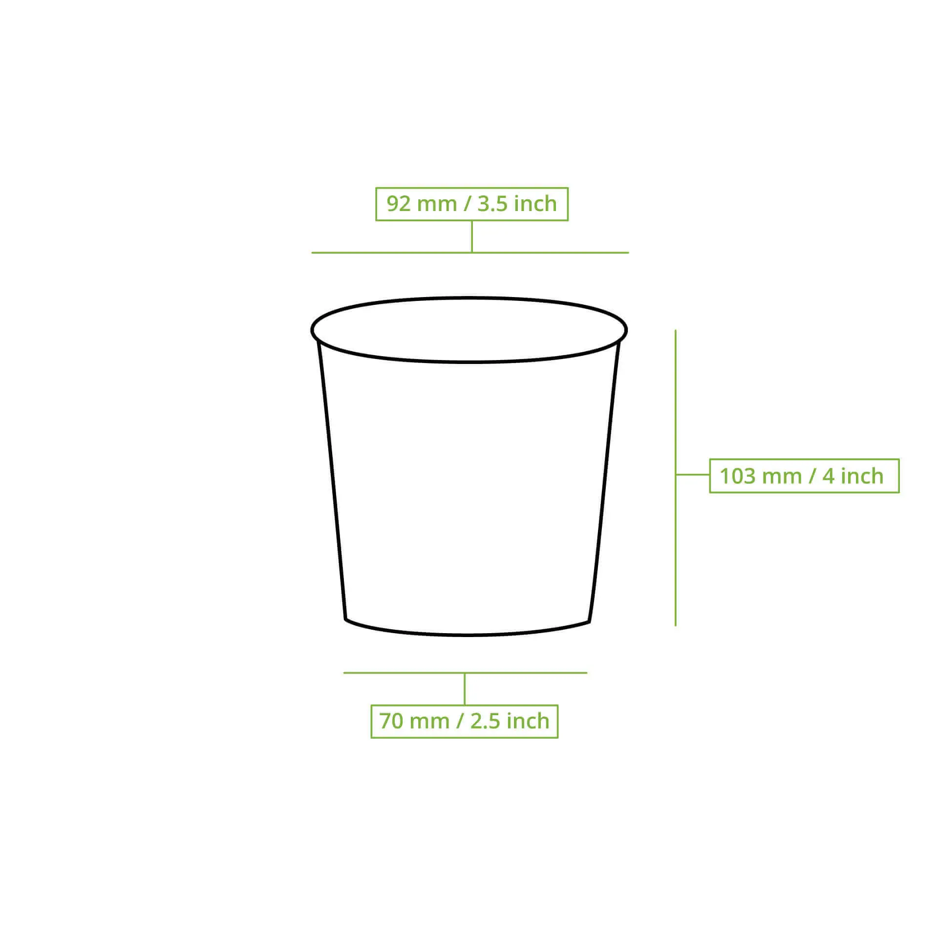 Pot à glace en carton XXL, 16 oz, Ø 92 mm, blanc Pot à glace en carton XXL, 16 oz, Ø 92 mm, blanc