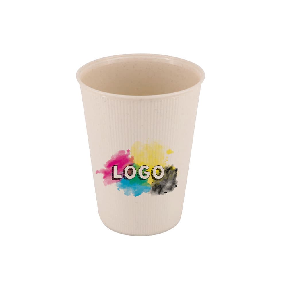 Mehrweg-Riffelbecher 300 ml / 12 oz, Ø 90 mm, creme-weiß, Individualdruck