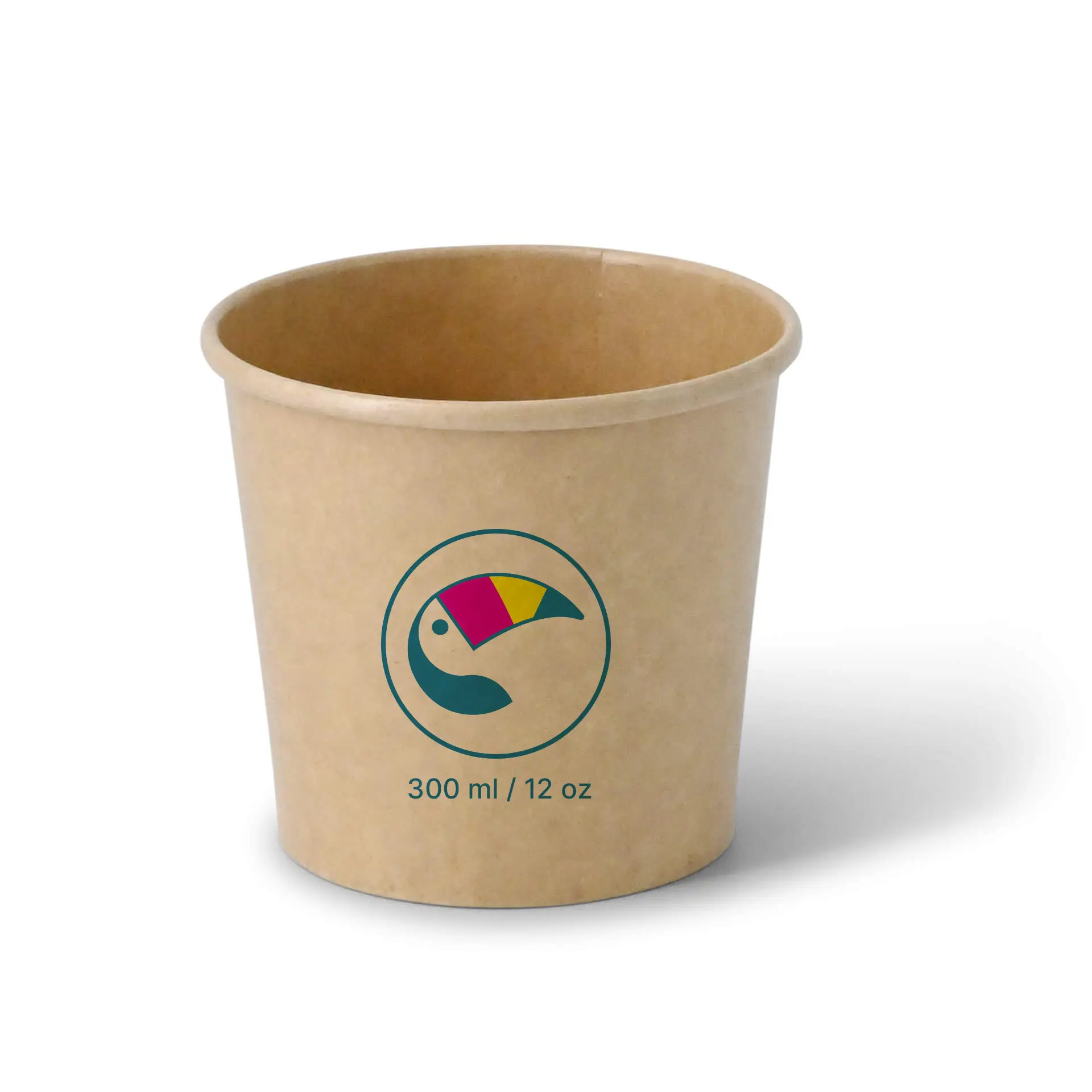 Gobelets à glace personnalisables (optionnel avec couvercle), 300 ml / 12 oz, brun, revêtement à base d’eau