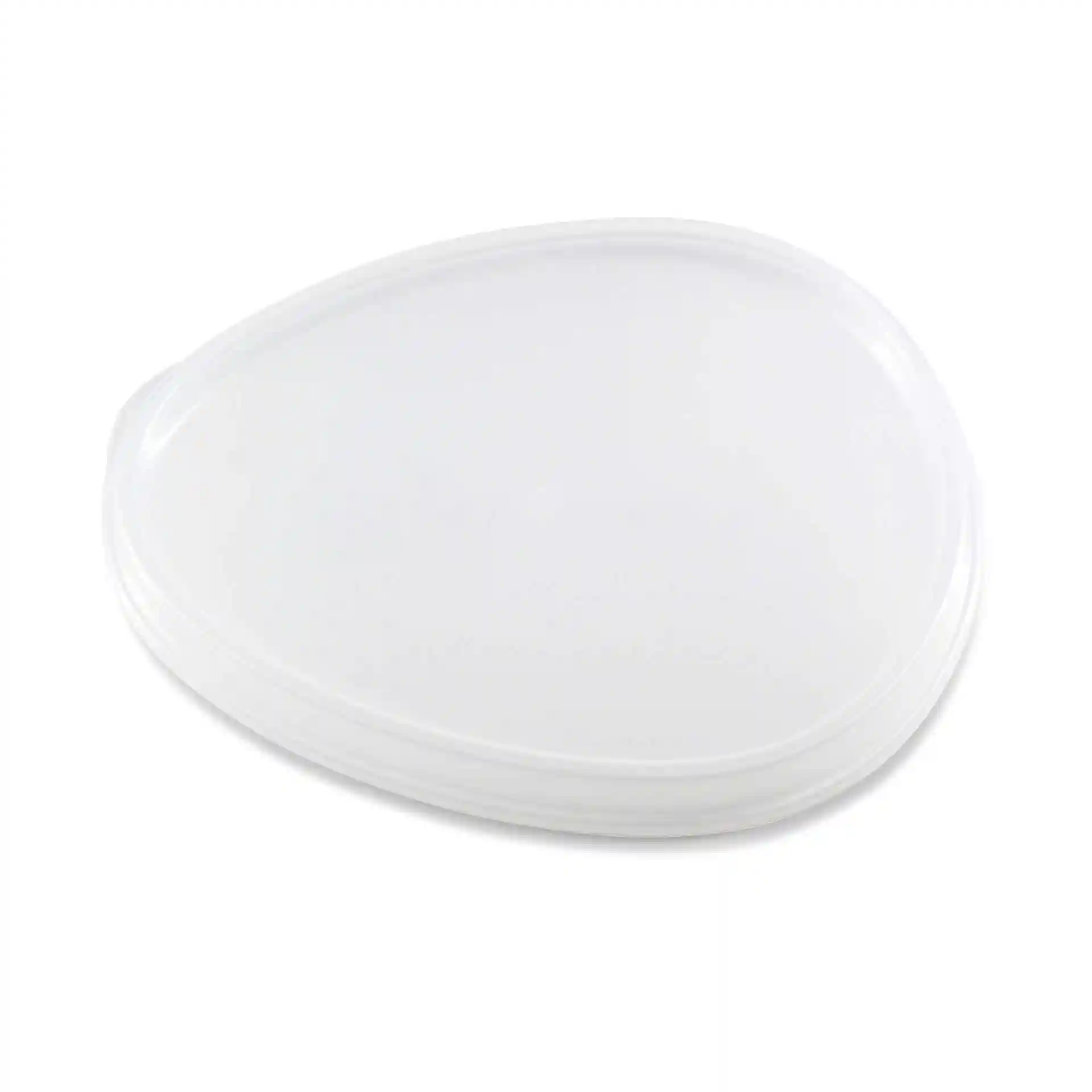 Couvercle réutilisable transparent en forme d'assiette, mesurant 27,5 x 20 cm, en matériau PP.