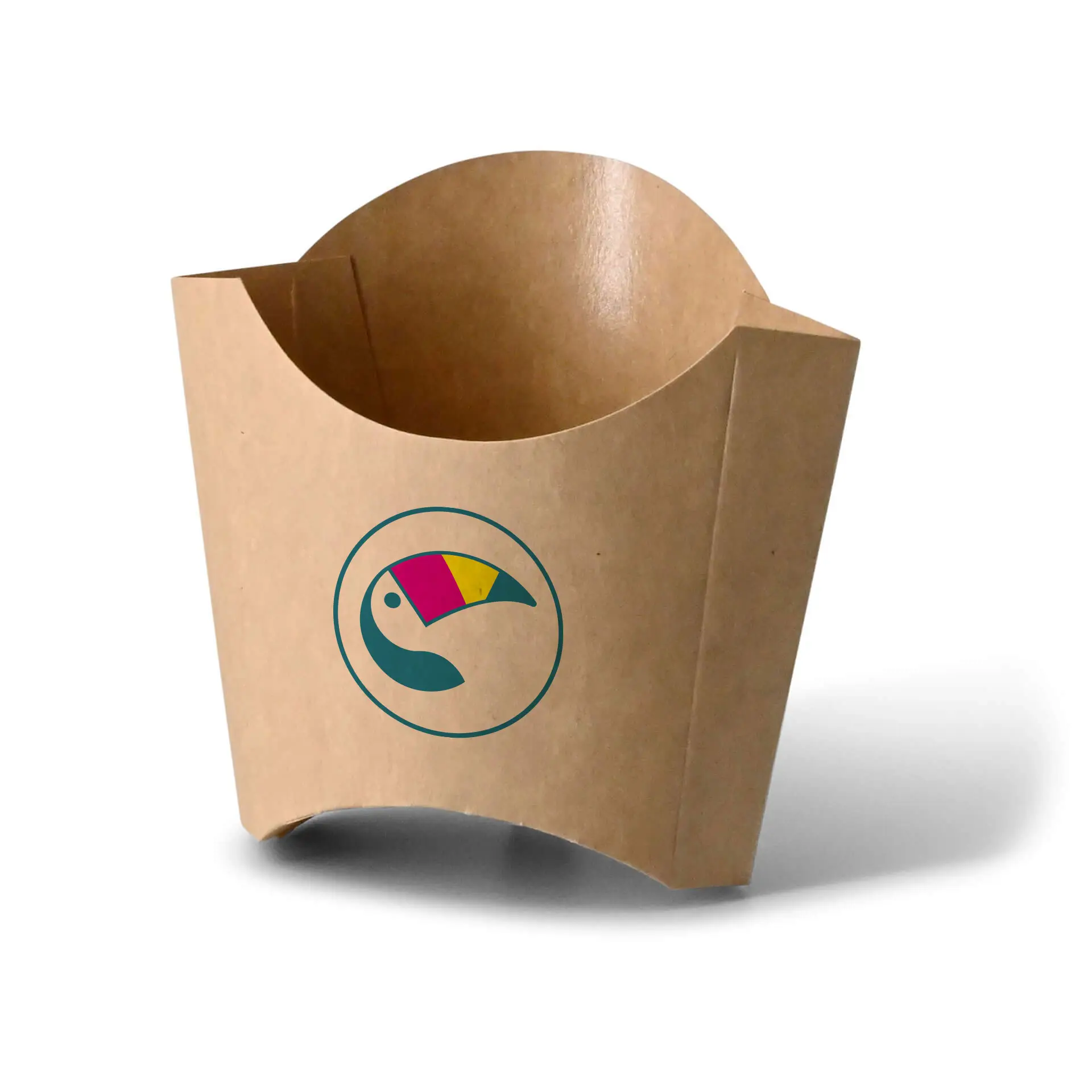 Barquettes à frites personnalisées avec logo, 8,5 x 5 x 9,5 cm, avec revêtement PE