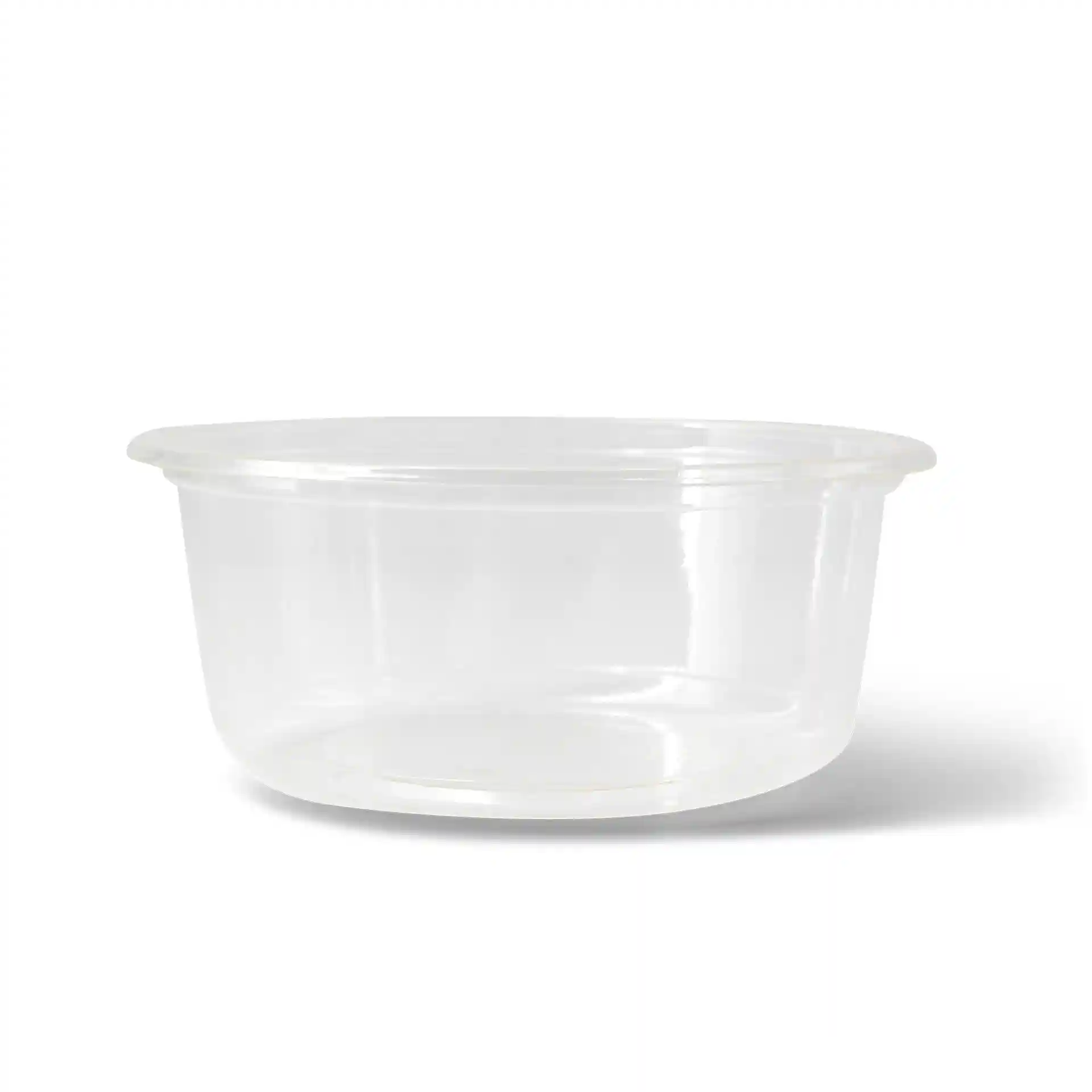 Conteneur rond transparent de 360 ml de capacité et de 121 mm de diamètre.