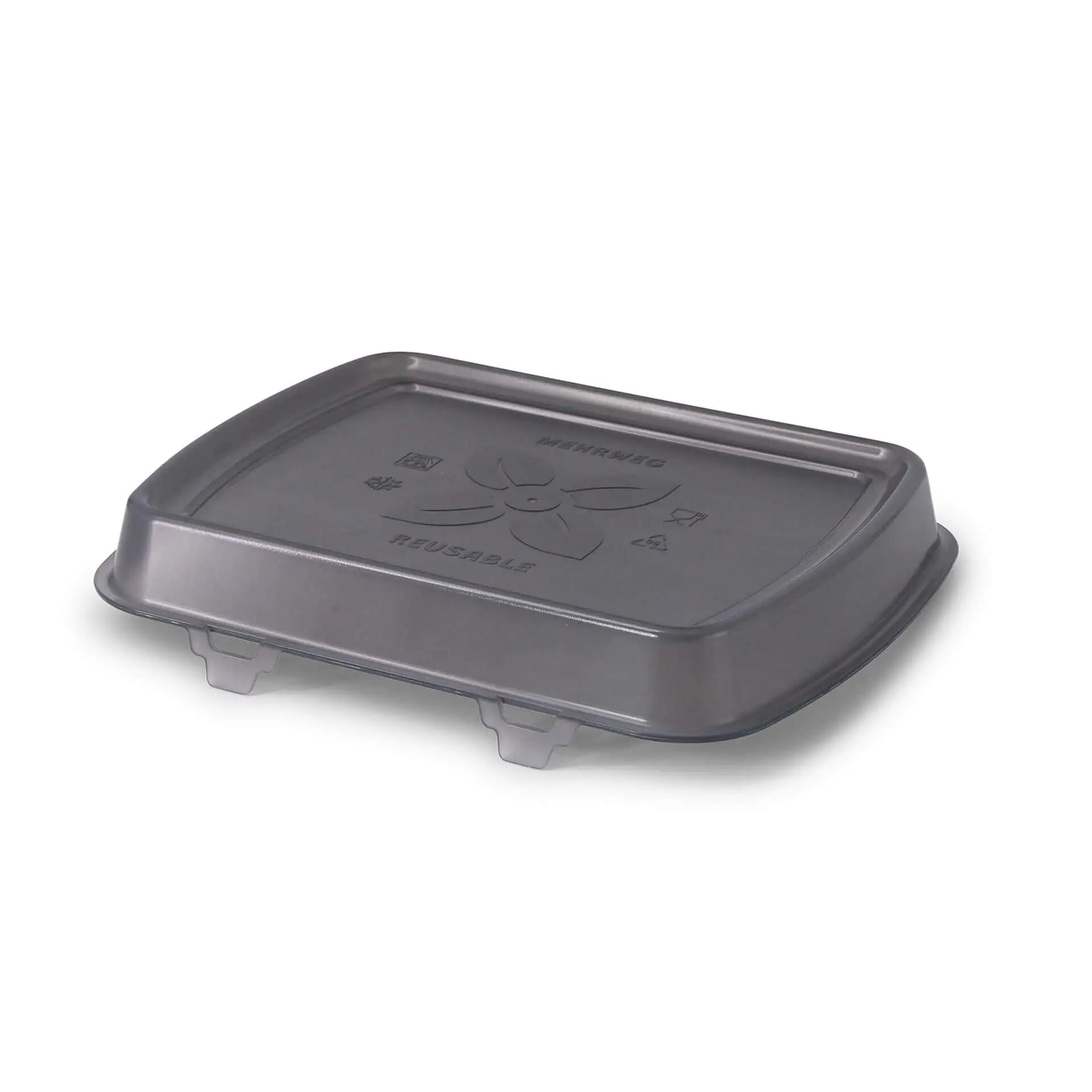 Couvercle réutilisable «merways Box» gris, 24,5 x 20 x 4,5cm, PP dfc008121-mehrwegdeckel-merways-box-245-x-20-x-45-cm-pp-grau-2
