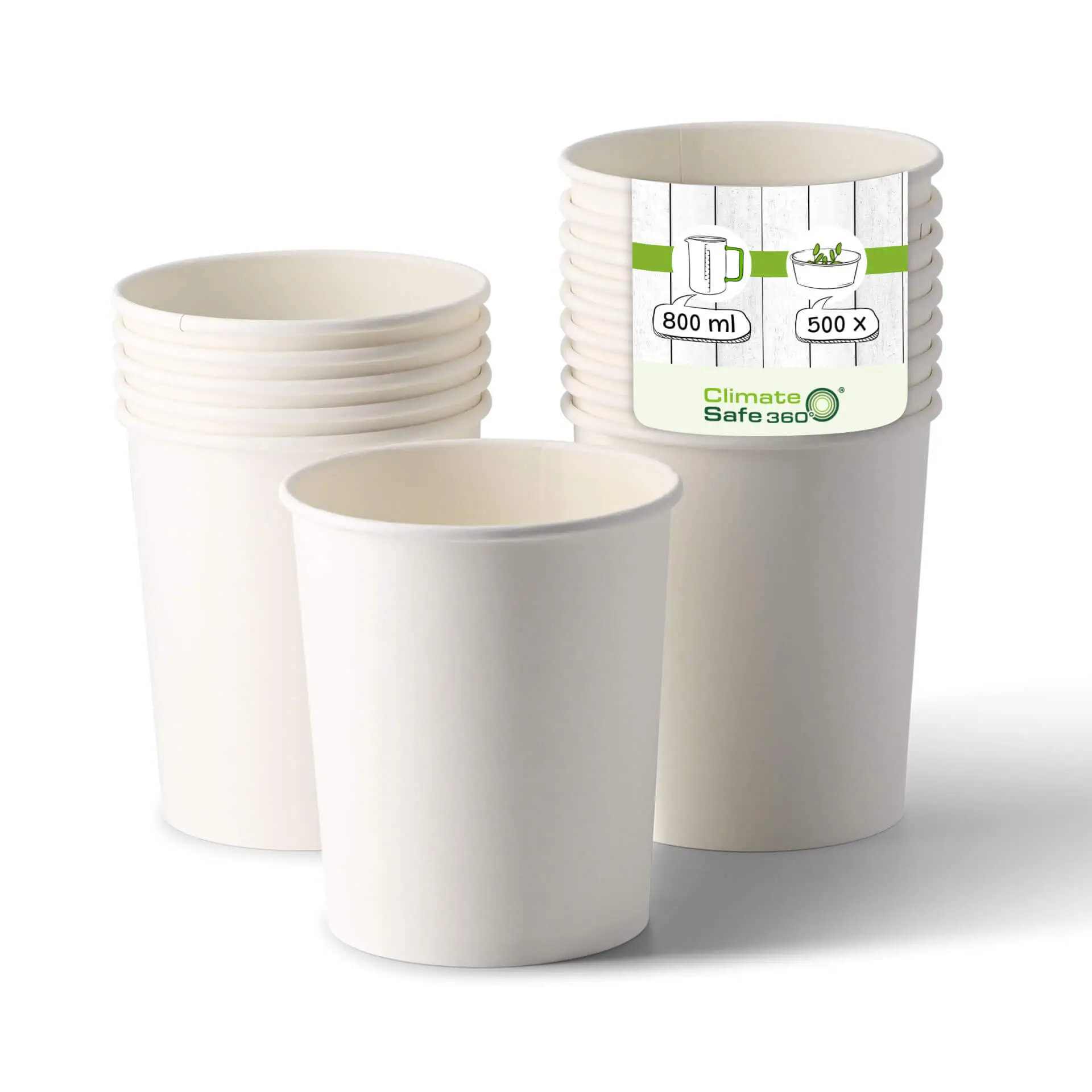 Pot universel Premium (revêtement biologique) 800 ml / 32 oz, Ø 115 mm, blanc