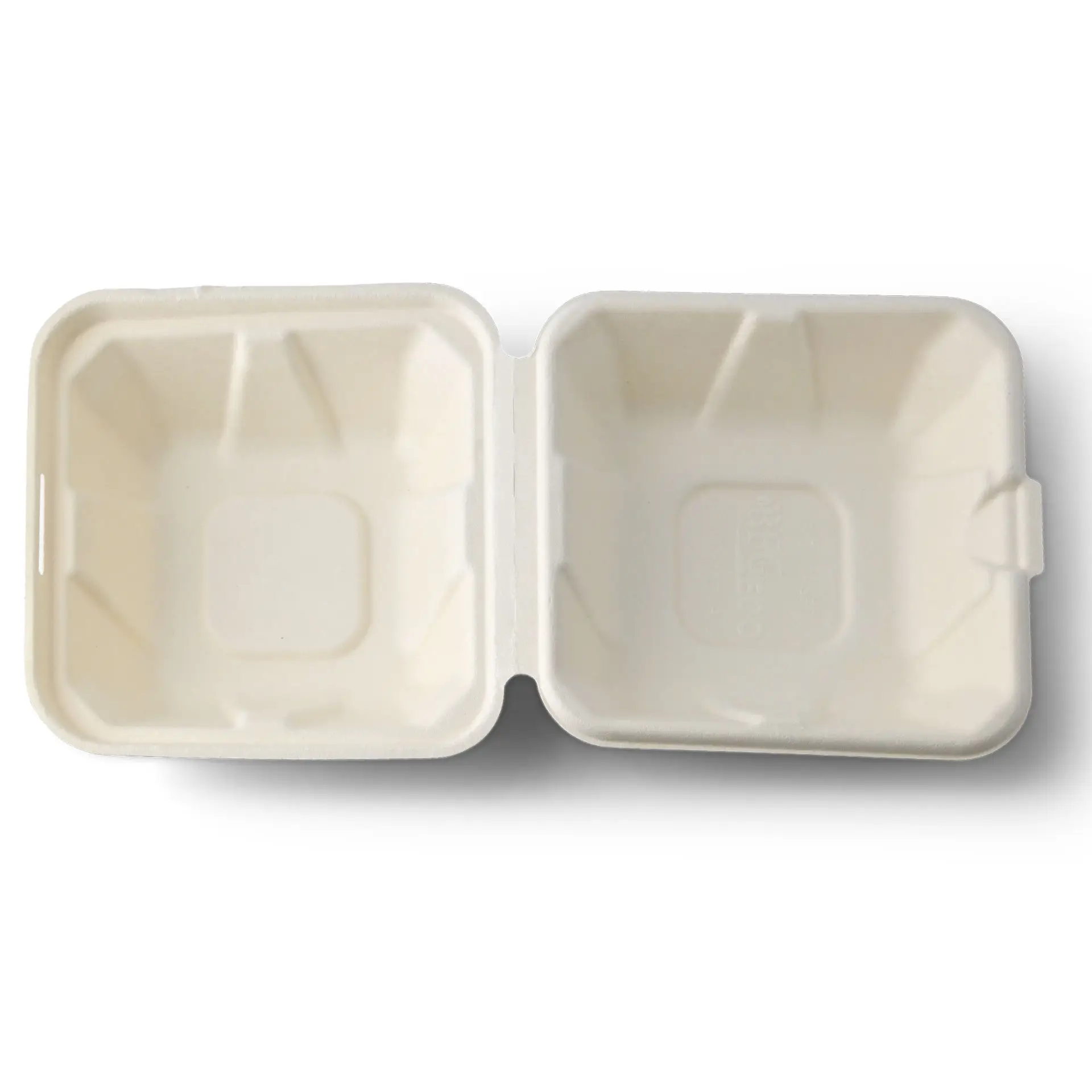 Boîte à burger carrée en pulpe de bois 14,5 x 14,5 x 7 cm Boîte à burger carrée en pulpe de bois 14,5 x 14,5 x 7 cm