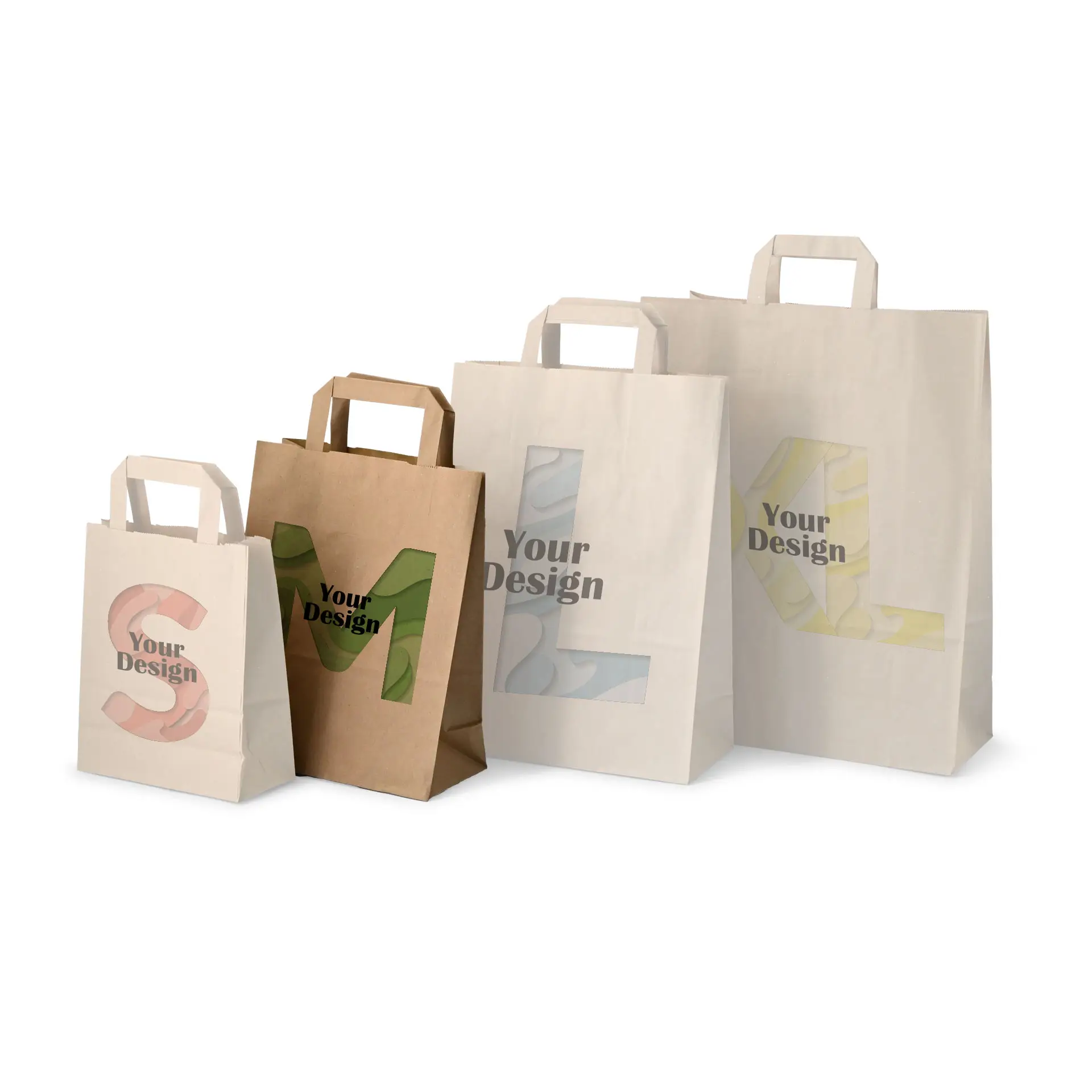 Sac kraft personnalisé M, 22 x 10 x 28 cm, brun