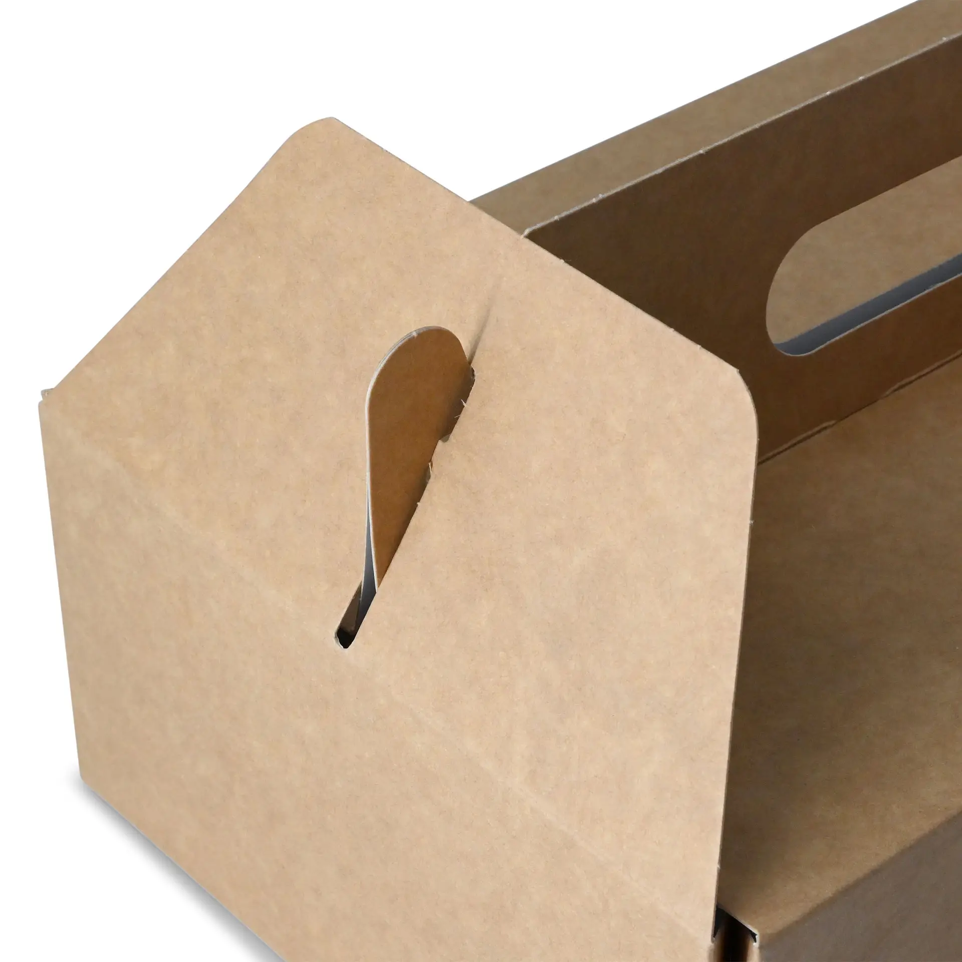 Boîte à gâteaux en carton avec poignée L, 26 x 17 x 9 cm, marron, pliable