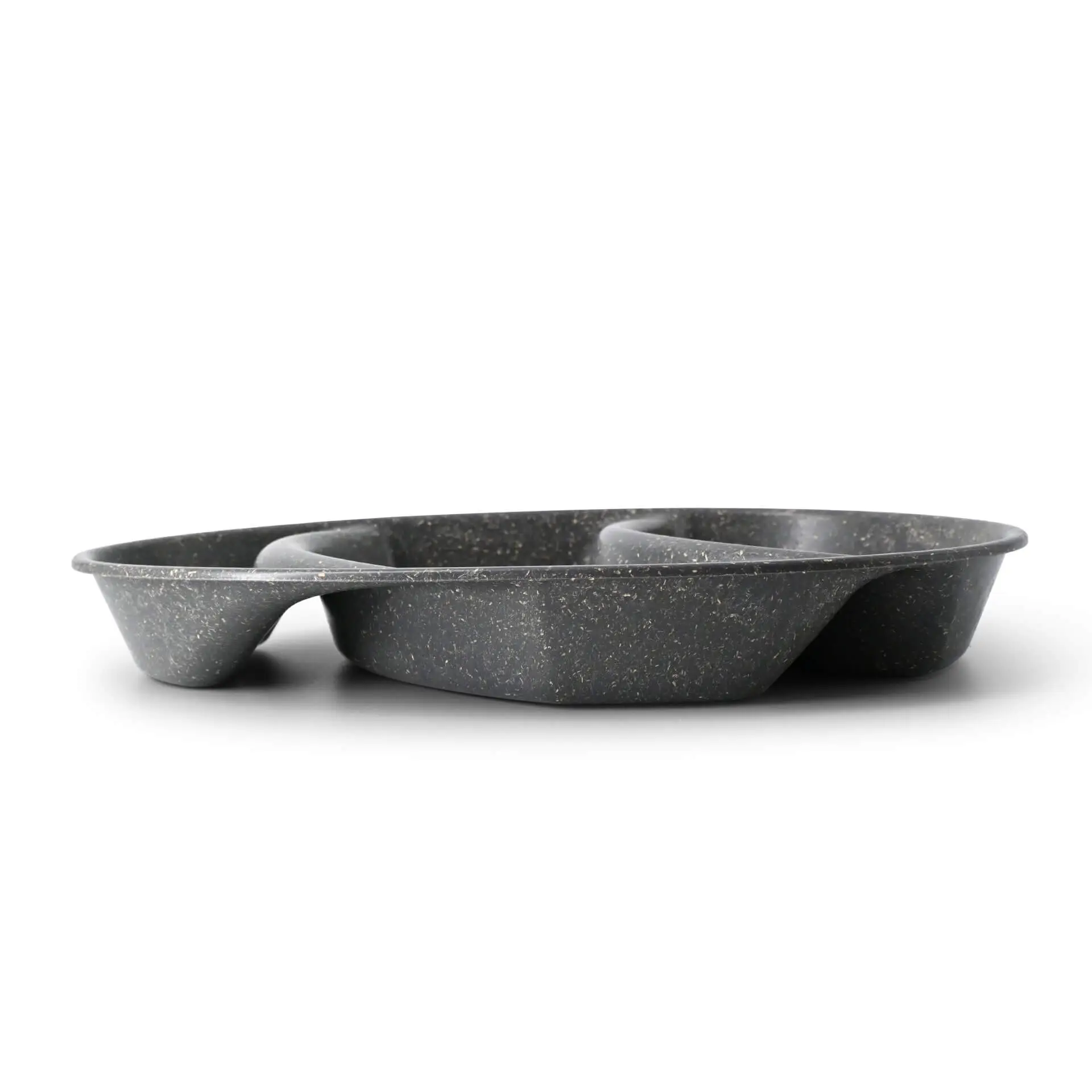 Assiette repas réutilisable « merways Plate » poivre / gris 27,5 x 20 x 3,5 cm, 3 compartiments, ovale dfc008381-mehrweg-menue-teller-merways-plate-275-x-20-x-35-cm-3-kammern-tropfenfoermig-pfeffer-grau-4