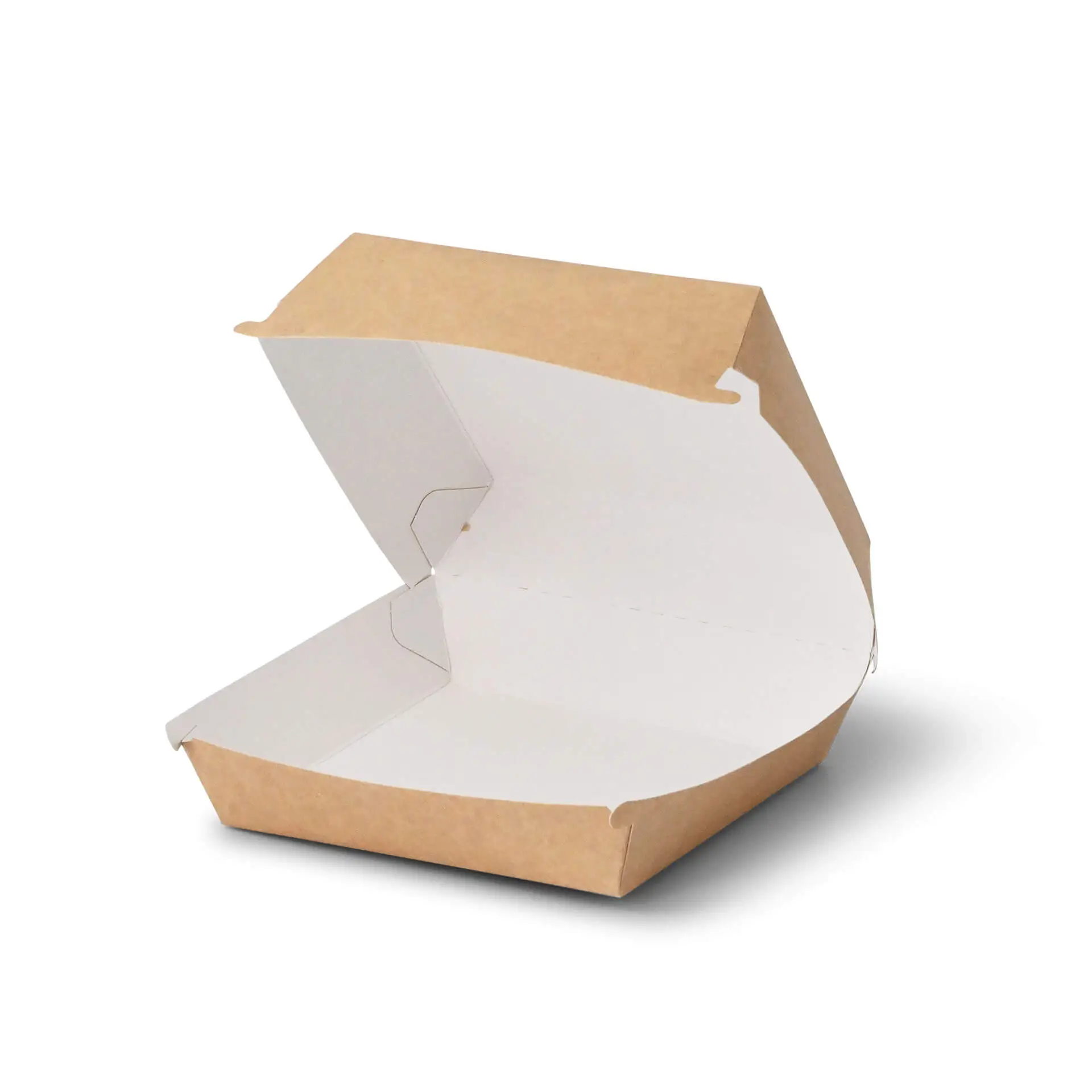 Boite à burger en carton brun-blanc, 14,5 x 14,5 x 8 cm dfc042711-burgerboxen-145-x-145-x-8-cm-braun-weiss-2