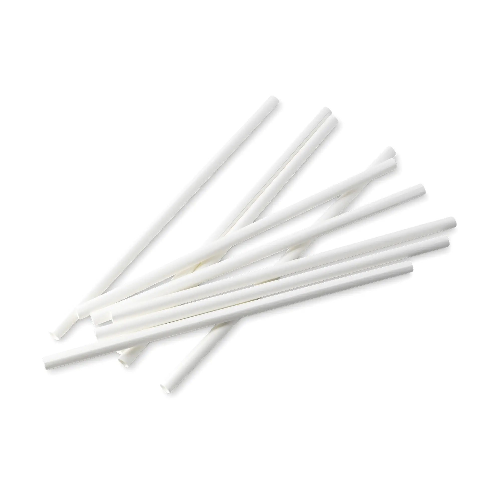Paille Jumbo en papier 23 cm, Ø 8 mm, blanc, roulé verticalement
