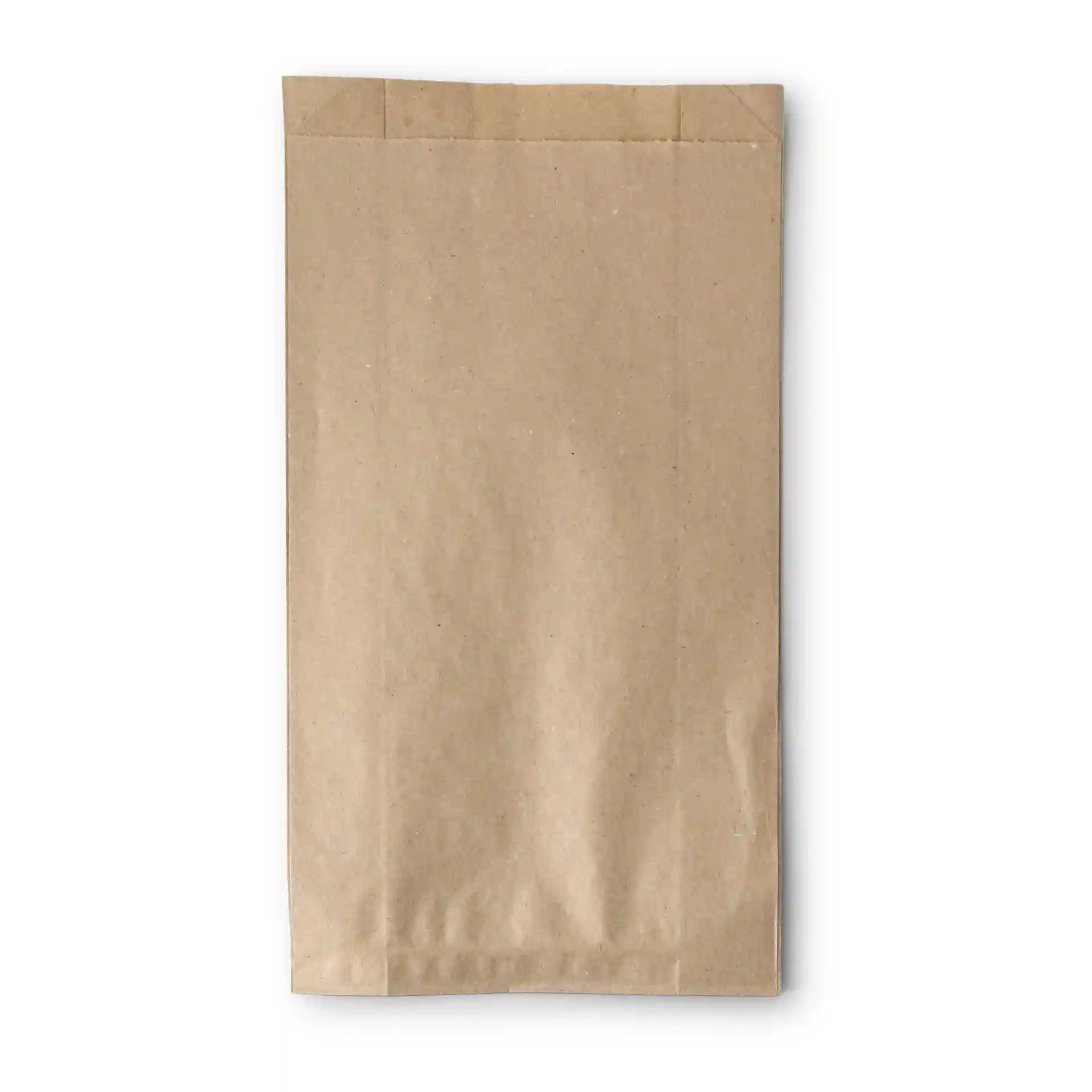 Sac en papier plat marron mesurant 15 x 6 x 29 cm, sans revêtement ni fenêtre de visualisation.