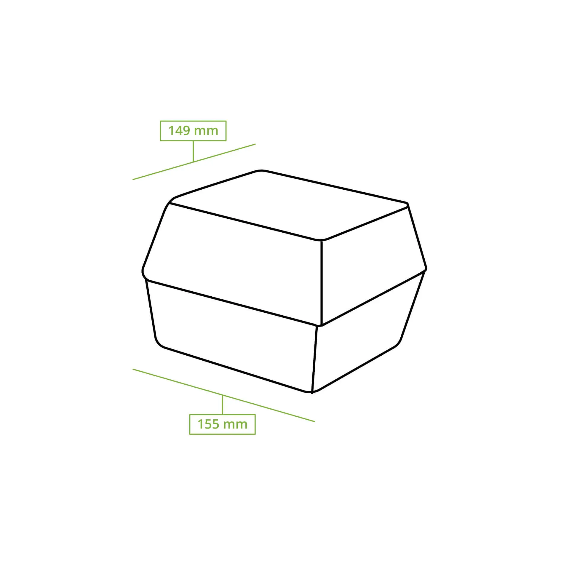 Boite à burger en canne à sucre, 15 x 15 x 8 cm Boite à burger en canne à sucre, 15 x 15 x 8 cm
