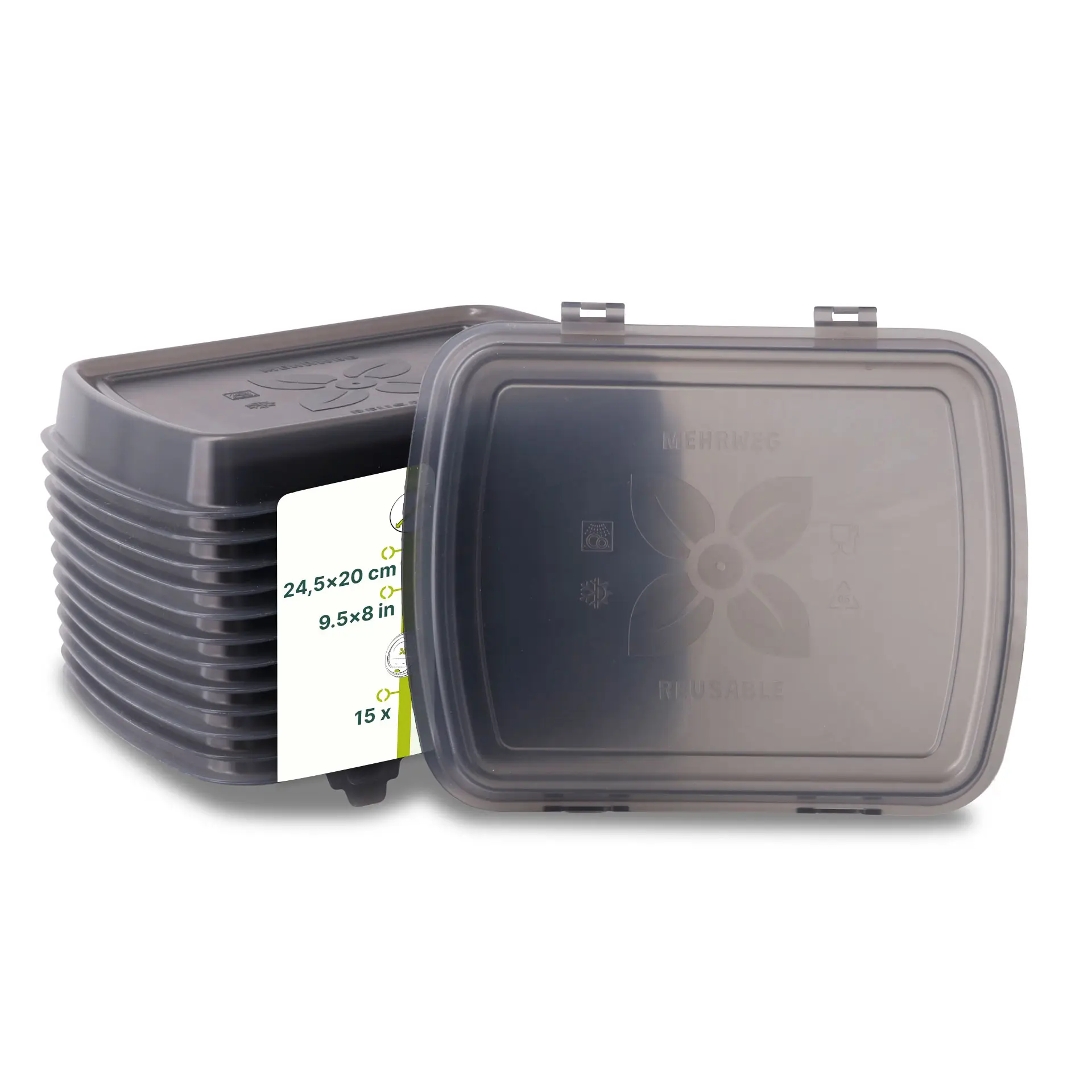 Couvercle réutilisable «merways Box» gris, 24,5 x 20 x 4,5cm, PP Couvercle réutilisable «merways Box» gris, 24,5 x 20 x 4,5cm, PP