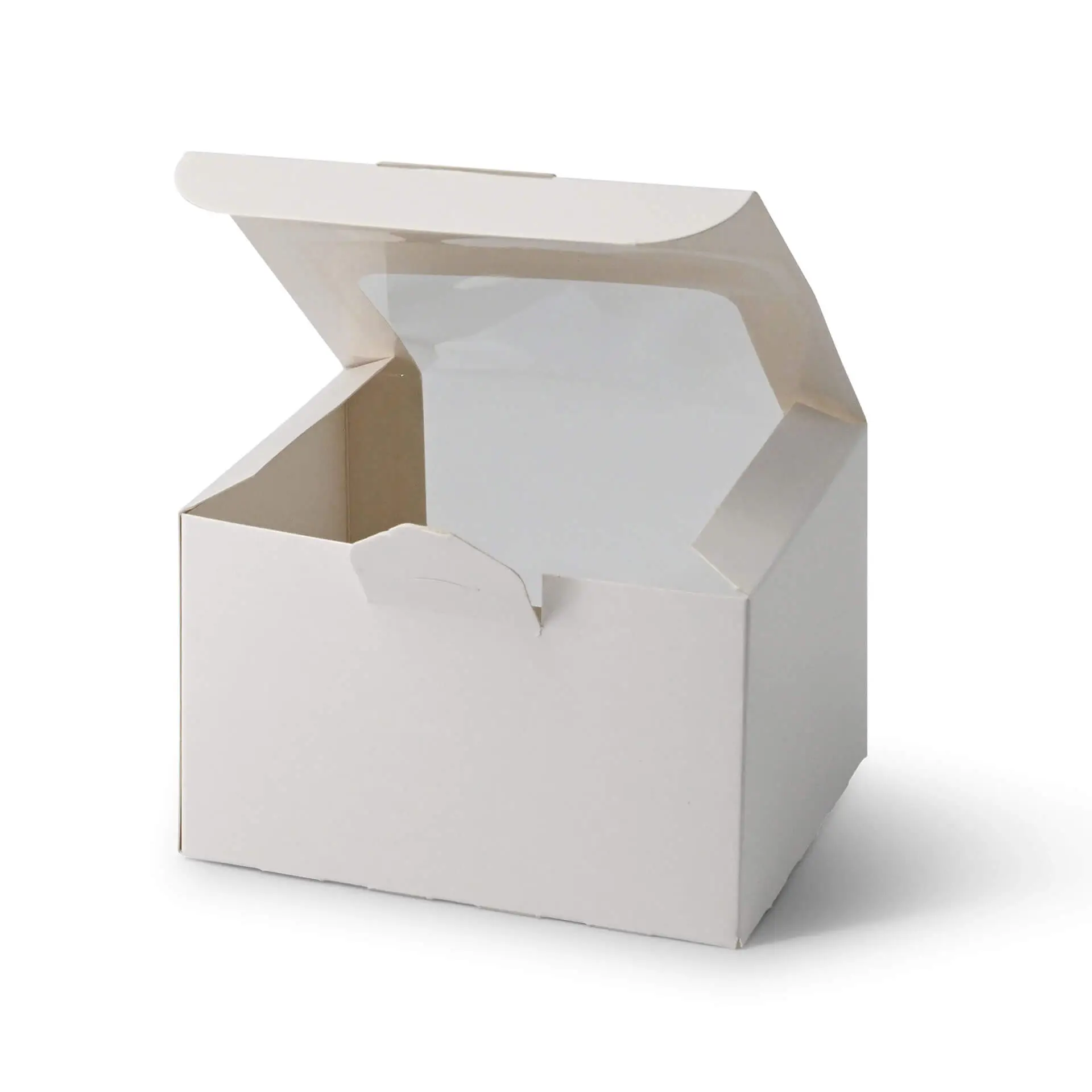 Emballages pâtisserie 13 x 11 x 8 cm, fenêtre en cellulose, blanc
