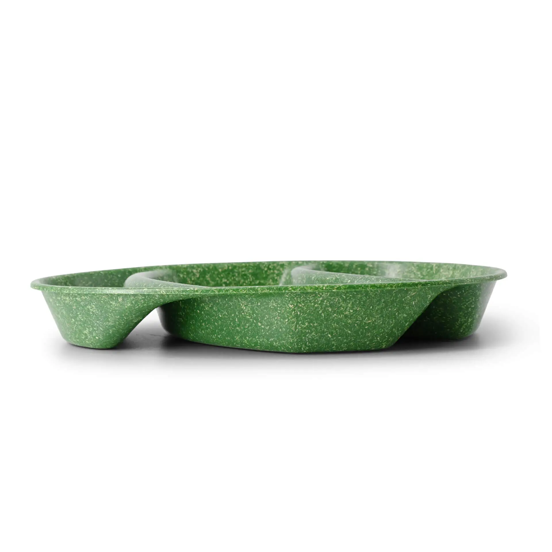 Assiette ovale réutilisable "merways Plate" 27,5 x 20 x 3,5 cm, 3 compartiments, épinards / vert foncé dfc008371-mehrweg-menue-teller-merways-plate-275-x-20-x-35-cm-3-kammern-tropfenfoermig-spinat-dunkelgruen-2