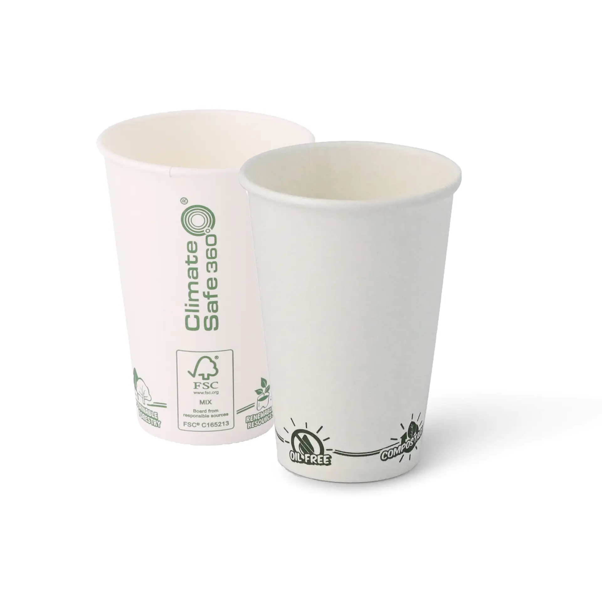 Gobelet à distributeur en carton blanc, logos EcoUp©, 18 cl / 7,5 oz