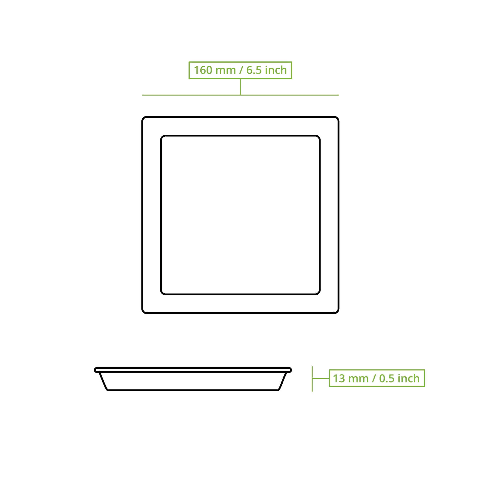 Assiette carrée en canne à sucre, 16 x 16 cm Assiette carrée en canne à sucre, 16 x 16 cm