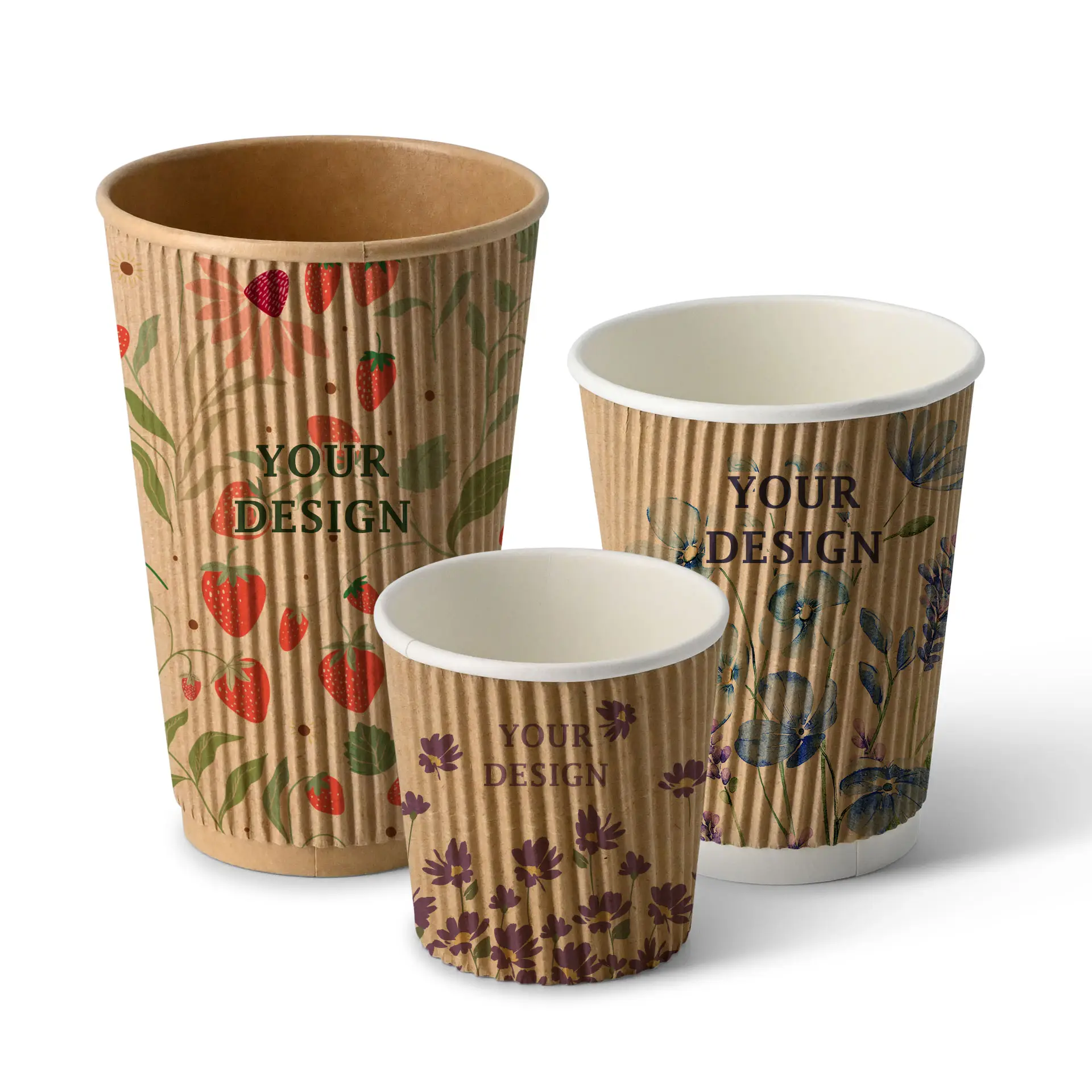 Gobelet à double paroi personnalisé, 400 ml / 16 oz, brun, enduit PLA