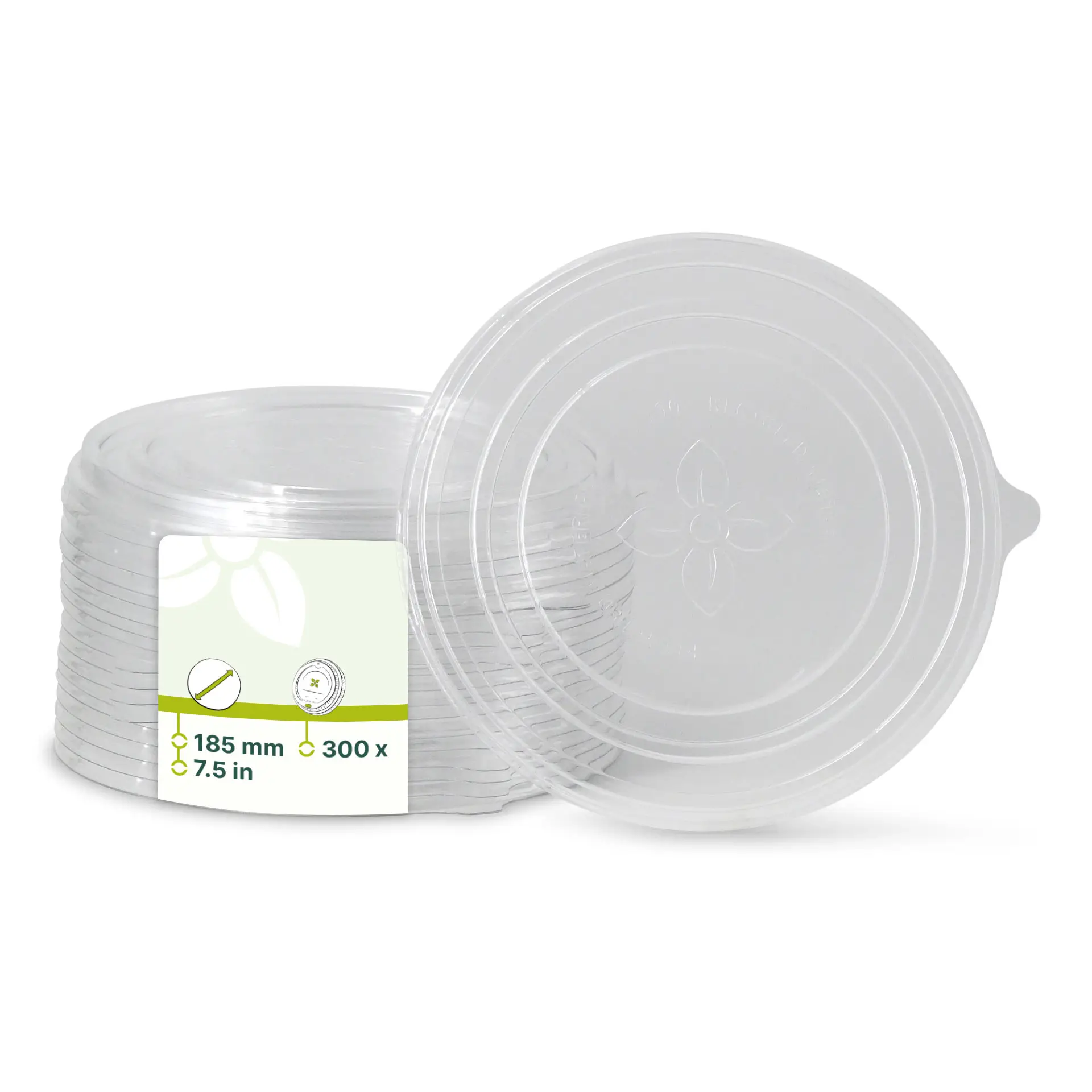 Couvercle transparent en rPET, Ø 185 mm Couvercle transparent en rPET, Ø 185 mm