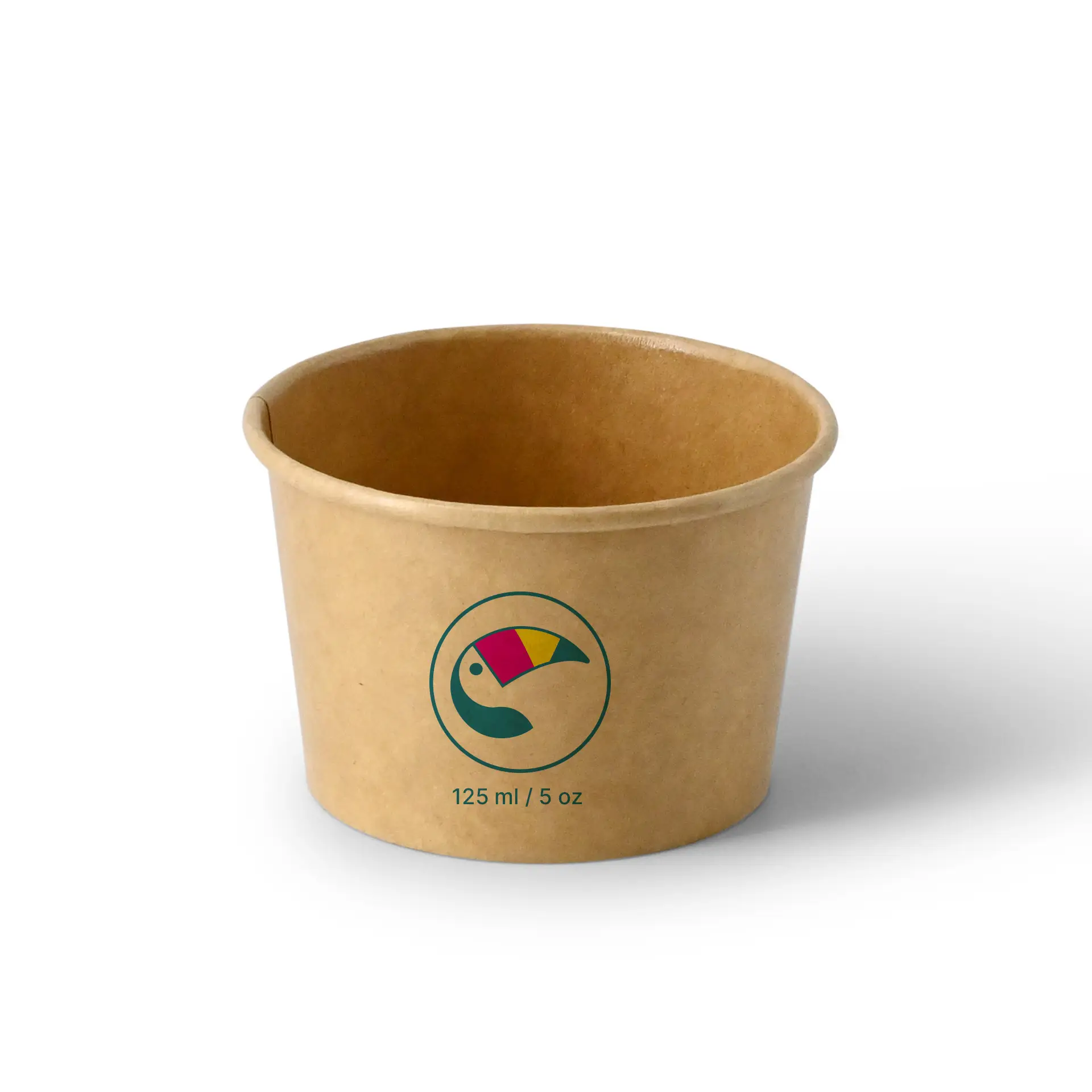 Gobelets à glace personnalisables (optionnel avec couvercle), 125 ml / 5 oz, brun, revêtement PE Gobelets à glace personnalisables (optionnel avec couvercle), 125 ml / 5 oz, brun, revêtement PE