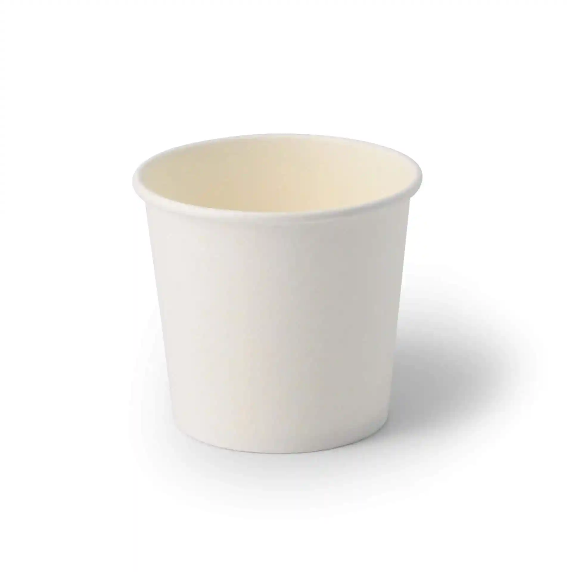 Pot à glace en carton blanc, forme ronde, capacité de 10 oz, diamètre de 92 mm, hauteur de 82 mm.