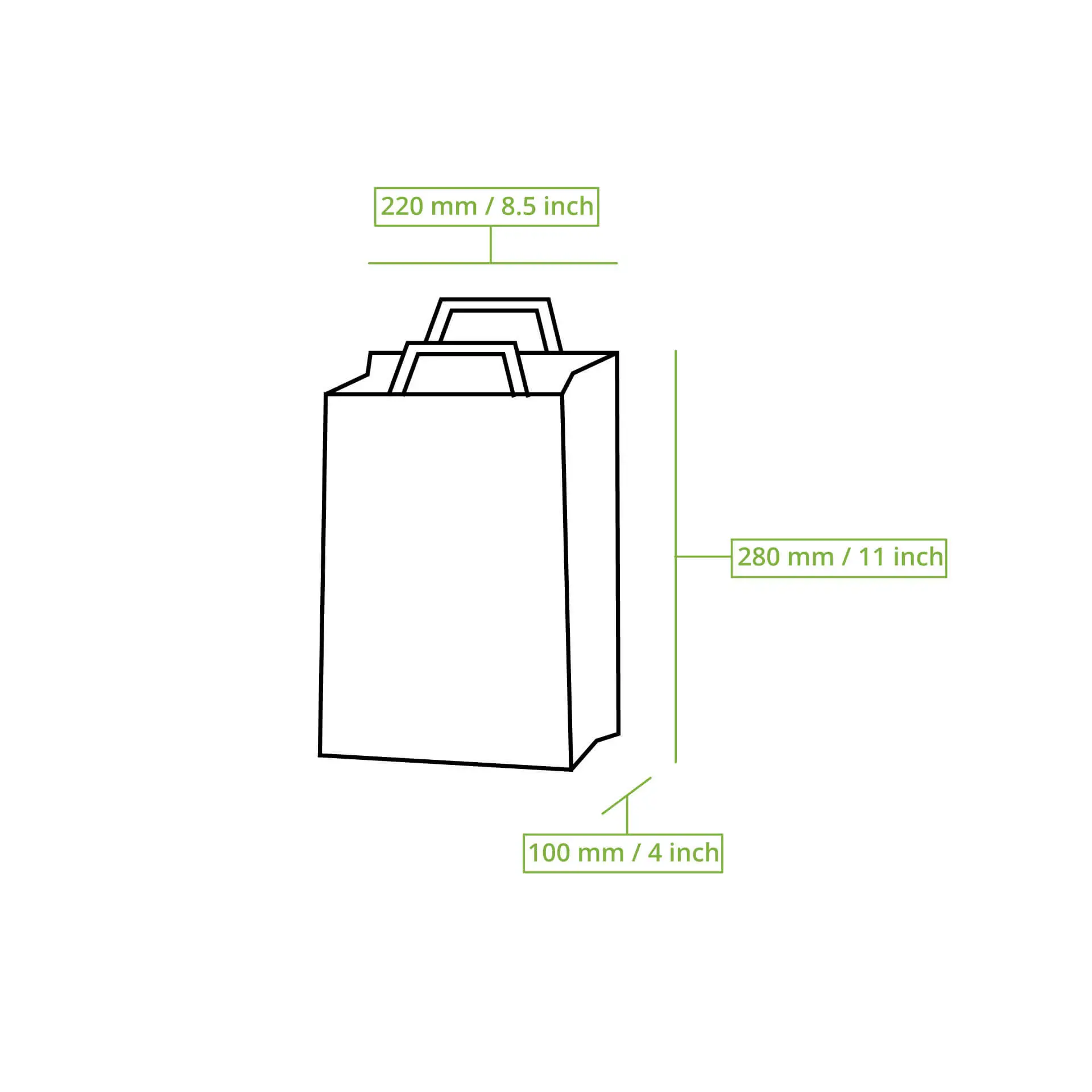Sac en papier kraft blanc M, 22 x 10 x 28 cm Sac en papier kraft blanc M, 22 x 10 x 28 cm