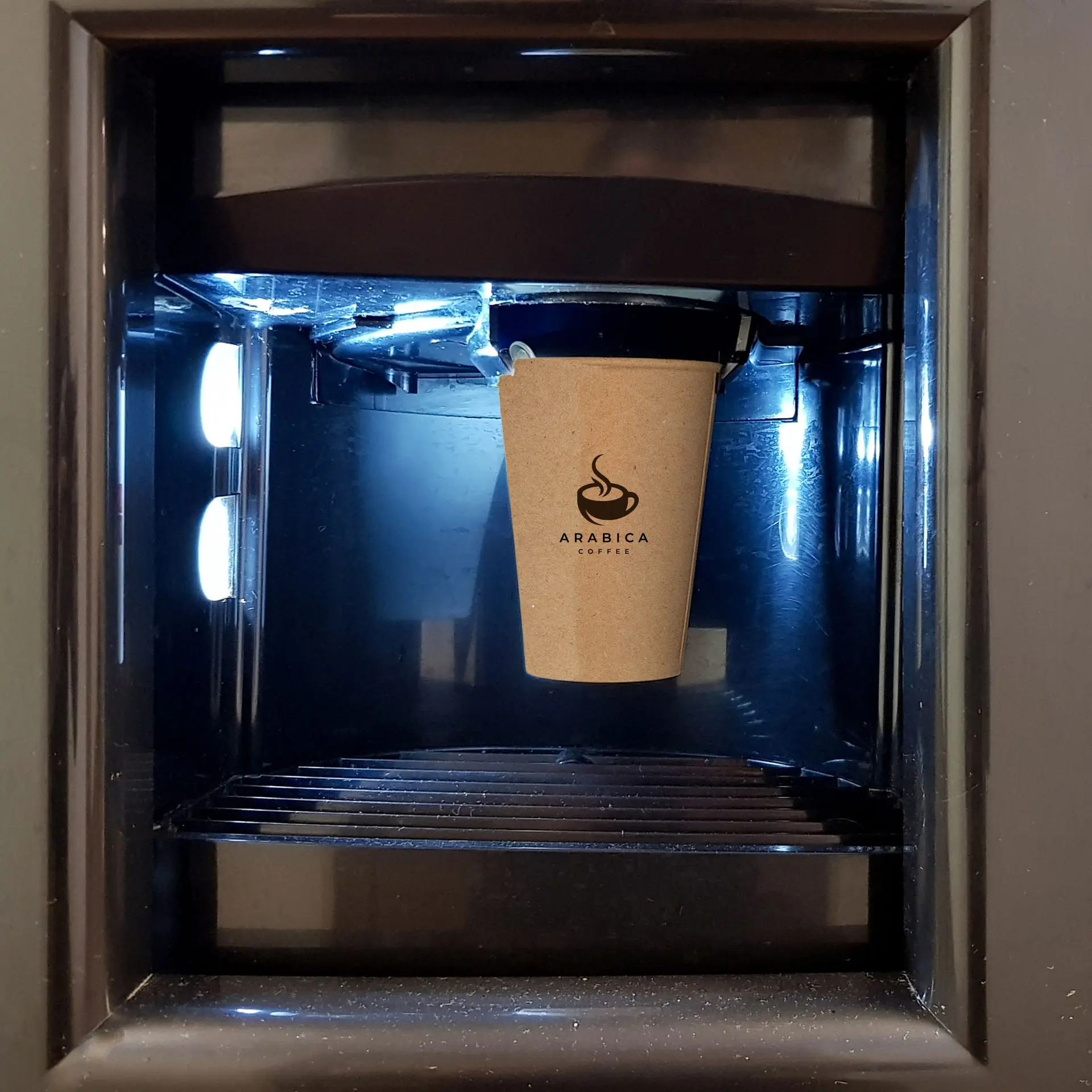 Gobelets personnalisés, paroi simple, 180 ml / 7 oz, brun, revêtement à base d’eau