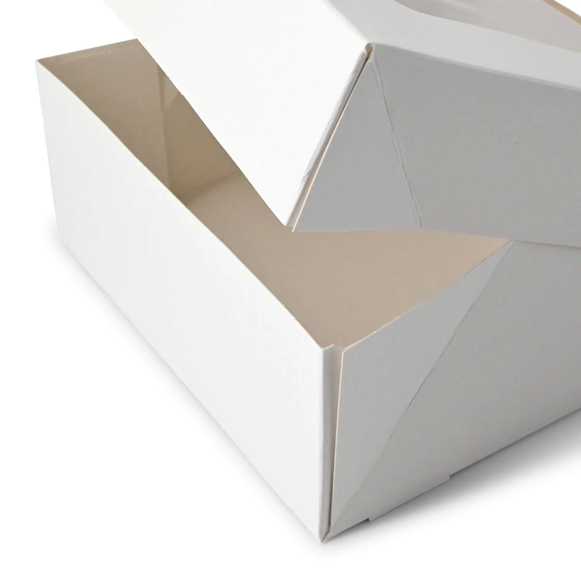 Emballages pâtisserie 18 x 18 x 7,5 cm, fenêtre en cellulose, blanc