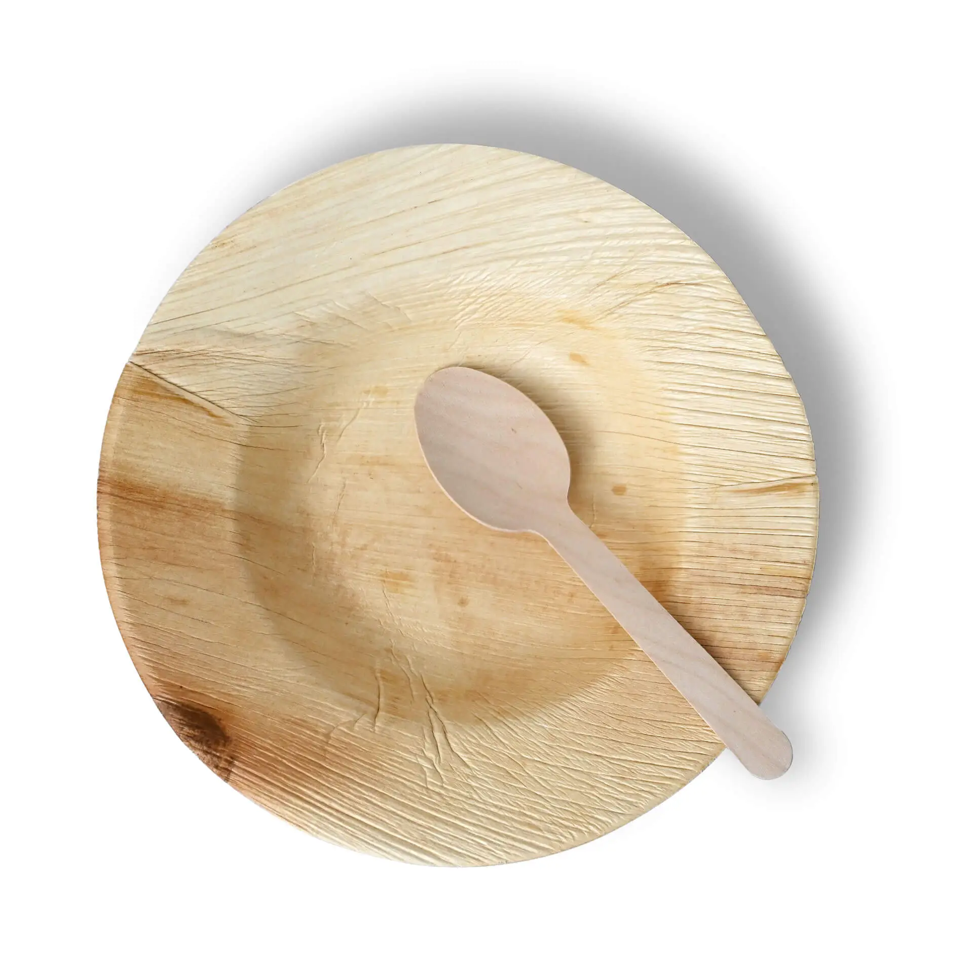 25 Assiettes En Feuille De Palmier 23x23 Cm - Vaisselle Jetable Compostable Et Écologique BIOZOYG