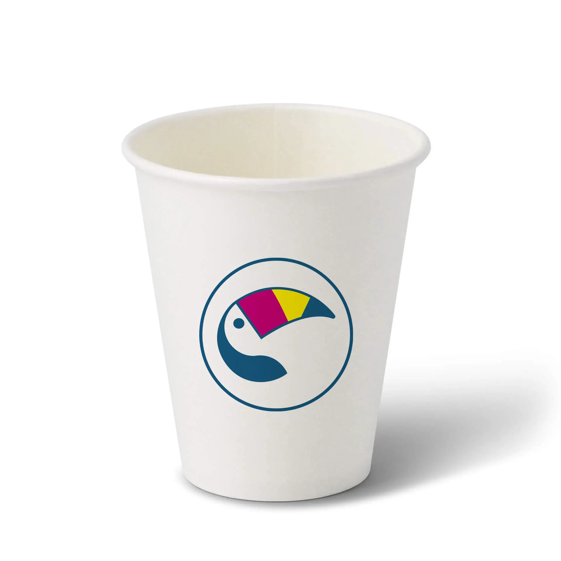 Gobelets en carton avec logo (simple paroi), 250 ml / 10 oz, blanc, revêtement PLA