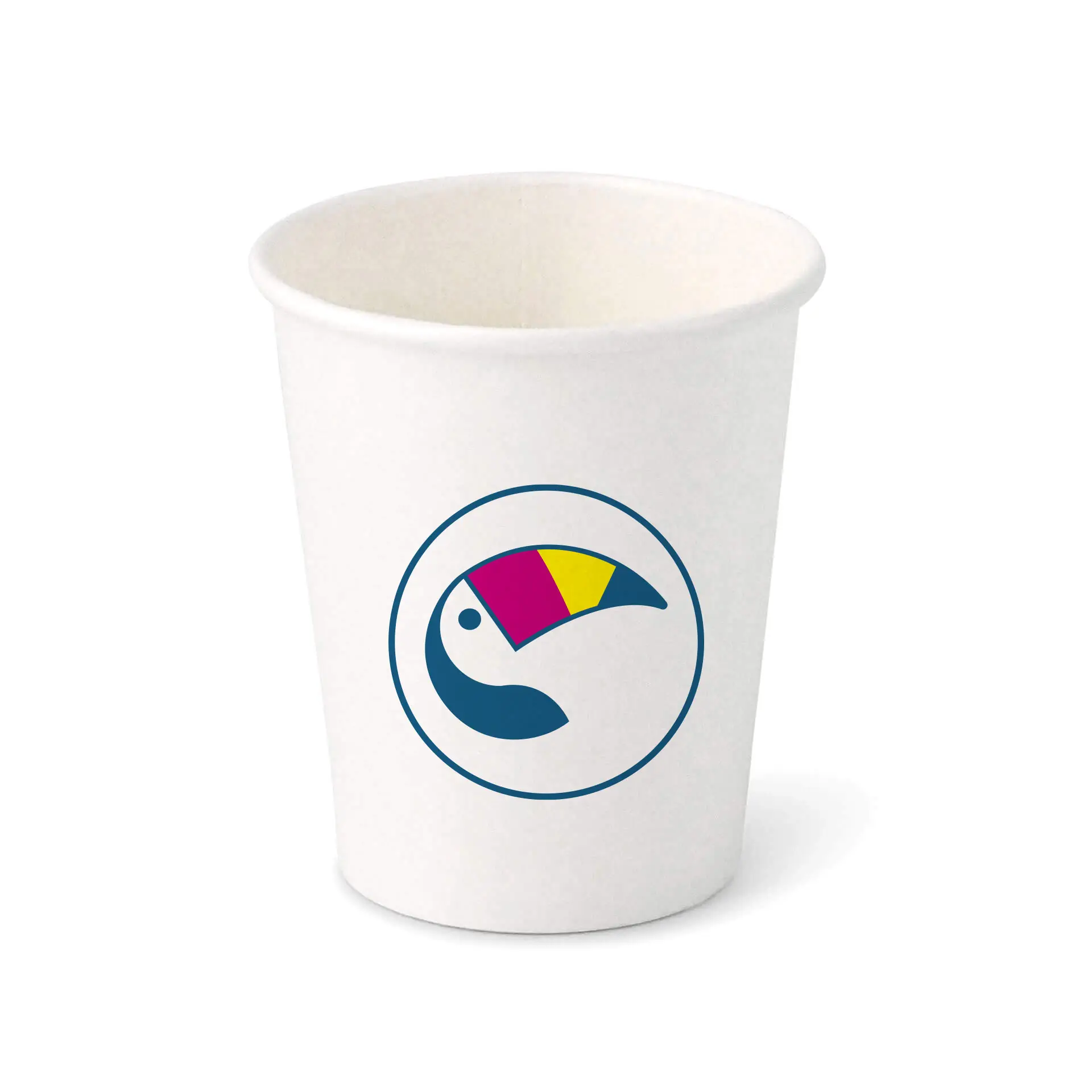 Gobelets en carton avec logo (simple paroi), 300 ml / 12 oz, blanc, revêtement PE