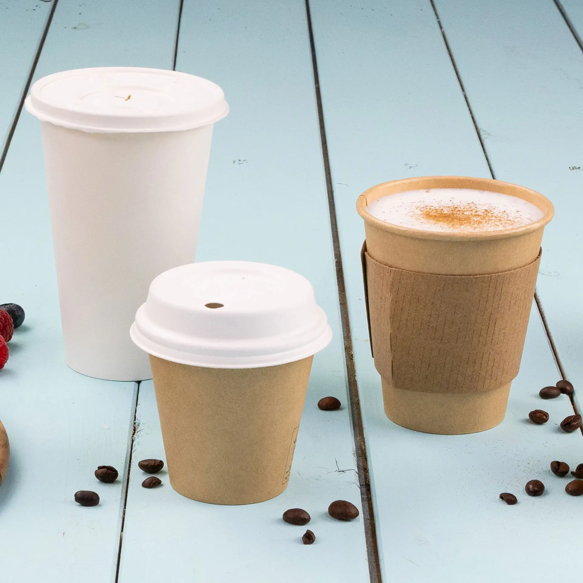 Gobelet en carton 150 ml / 6 oz, Ø 80 mm, simple paroi, brun, revêtu de PLA