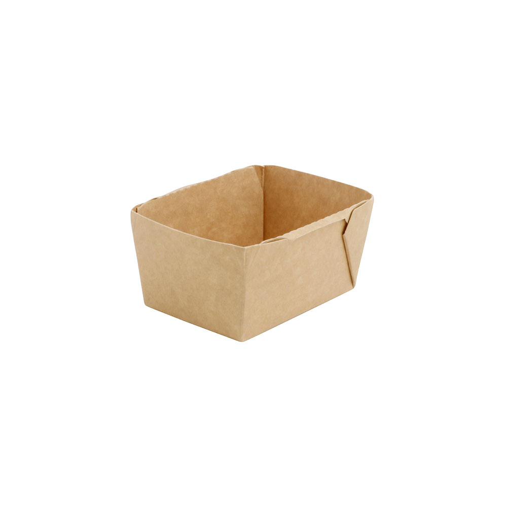 Karton-Feinkost-Schalen 250 ml, 10,5 x 8 x 5 cm, braun, rechteckig, PE-beschichtet