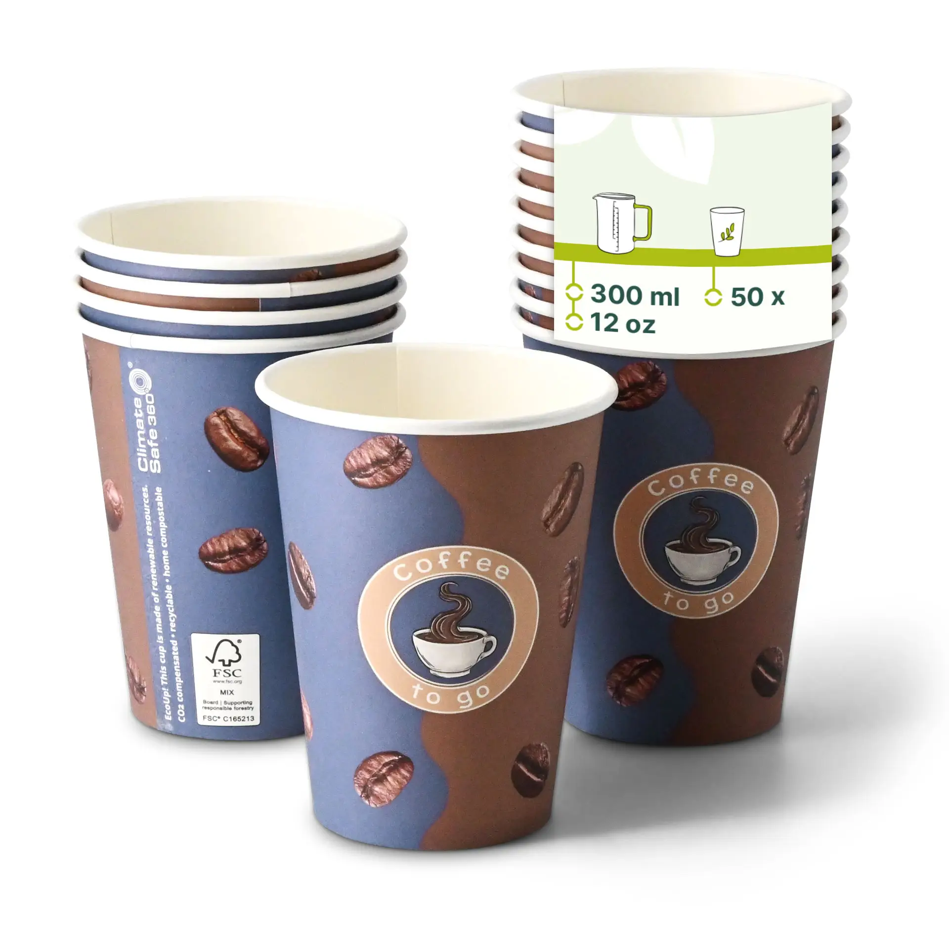 Gobelet en carton imprimé "Café" 30 cl / 8 oz, Ø 90 mm dhd045541-pappbecher-bedruckt-kaffee-300-ml-12-oz-90-mm