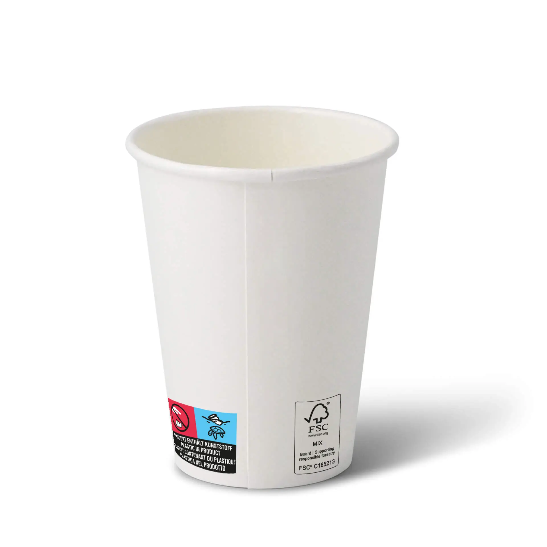 Gobelet en papier blanc de 12 oz avec revêtement PE; design universel adapté à diverses boissons.