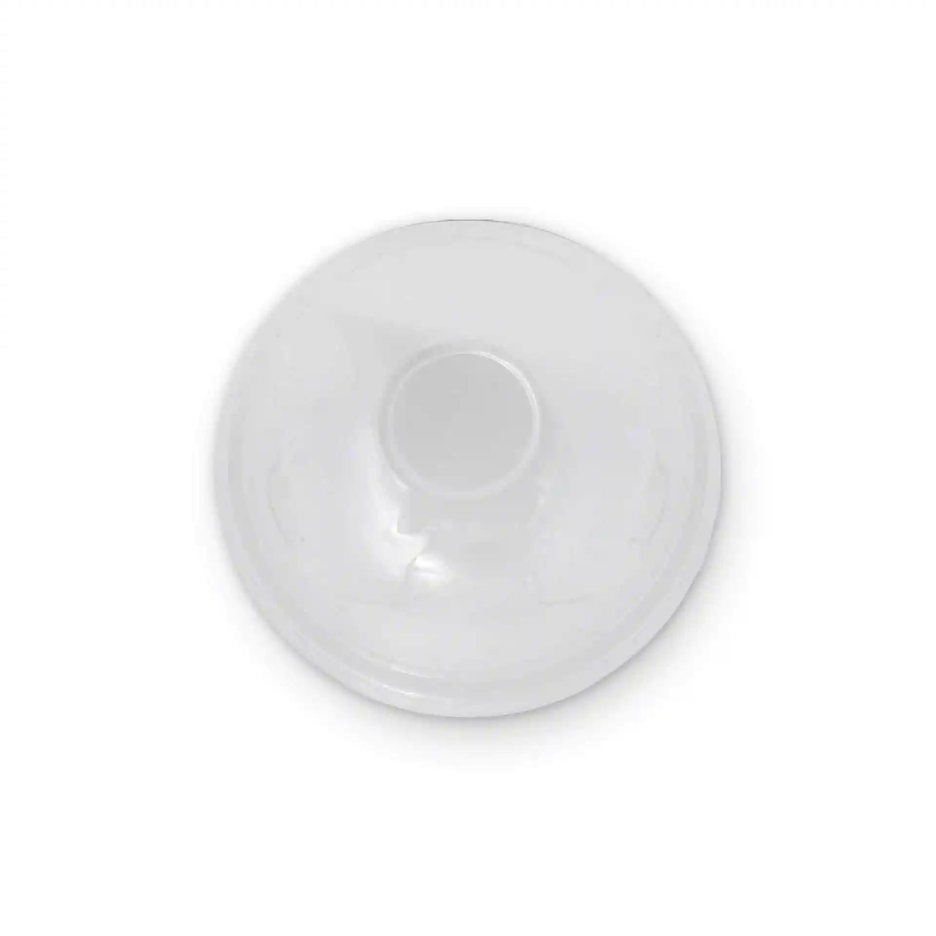 Couvercle rond transparent avec une ouverture centrale, conçu pour les cups à glace, en matériau rPET.
