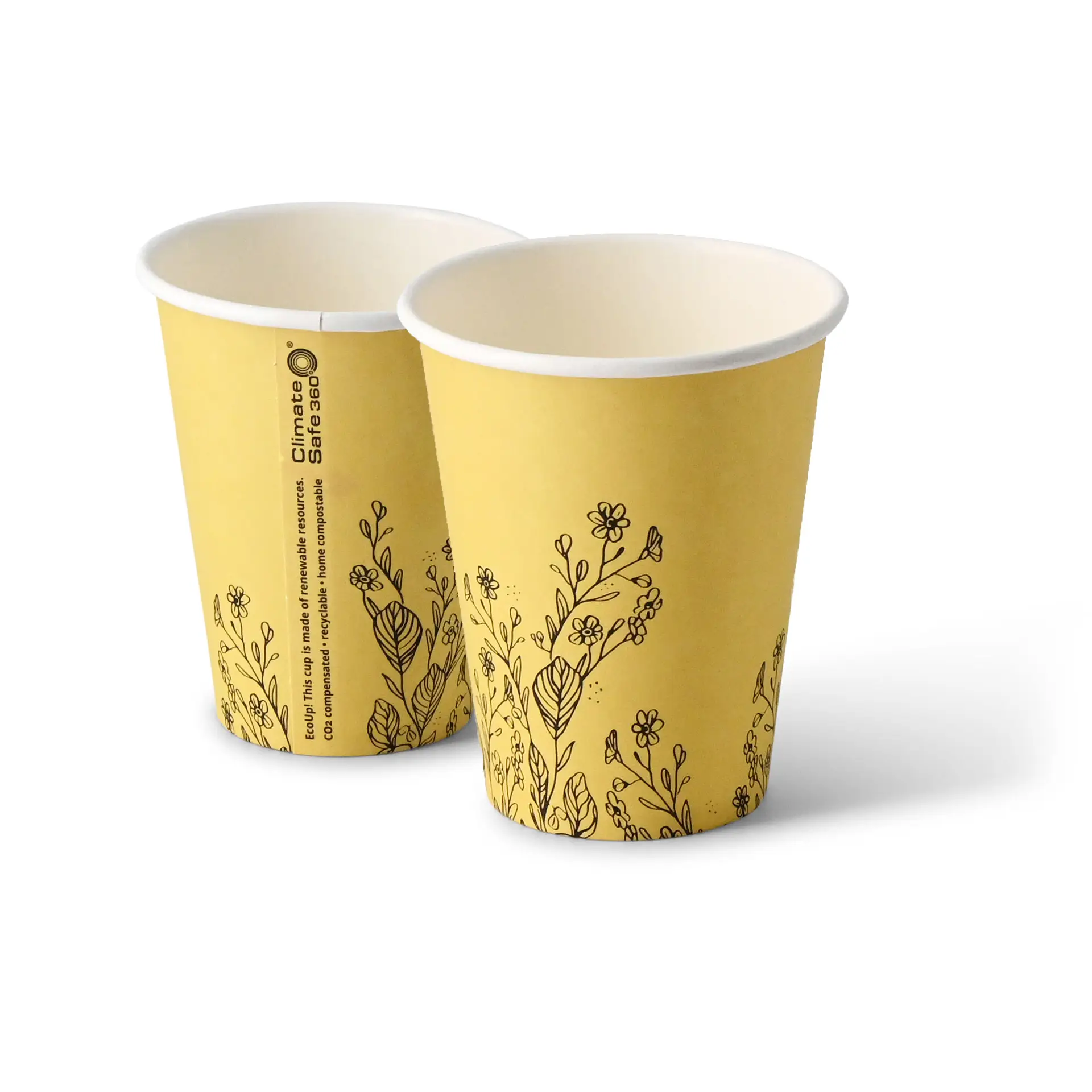 Gobelets en carton printemps "Fleurs" 20 cl / 8 oz, Ø 80 mm, jaune Gobelets en carton printemps "Fleurs" 20 cl / 8 oz, Ø 80 mm, jaune