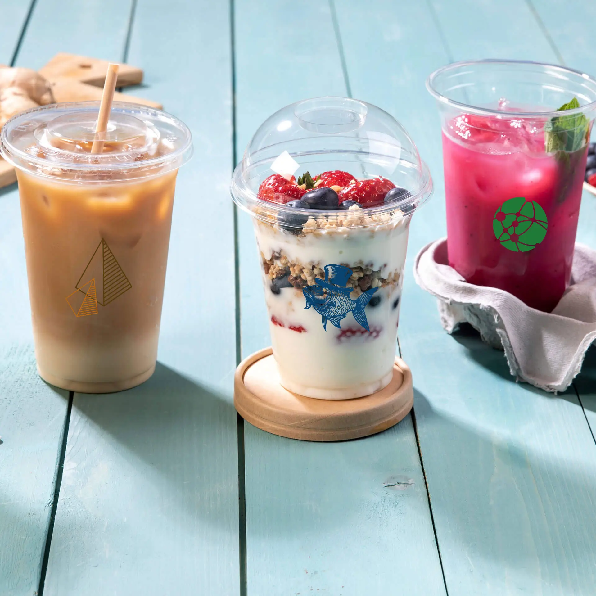 Gobelets en plastique personnalisés 300 ml / 12 oz, transparents, PLA